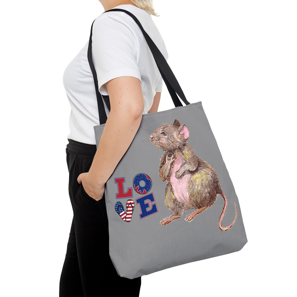 I Love You Mouse Patriotic LOVE Tote Bag | Mouse 1 AND Mouse 2 | All-Over Print