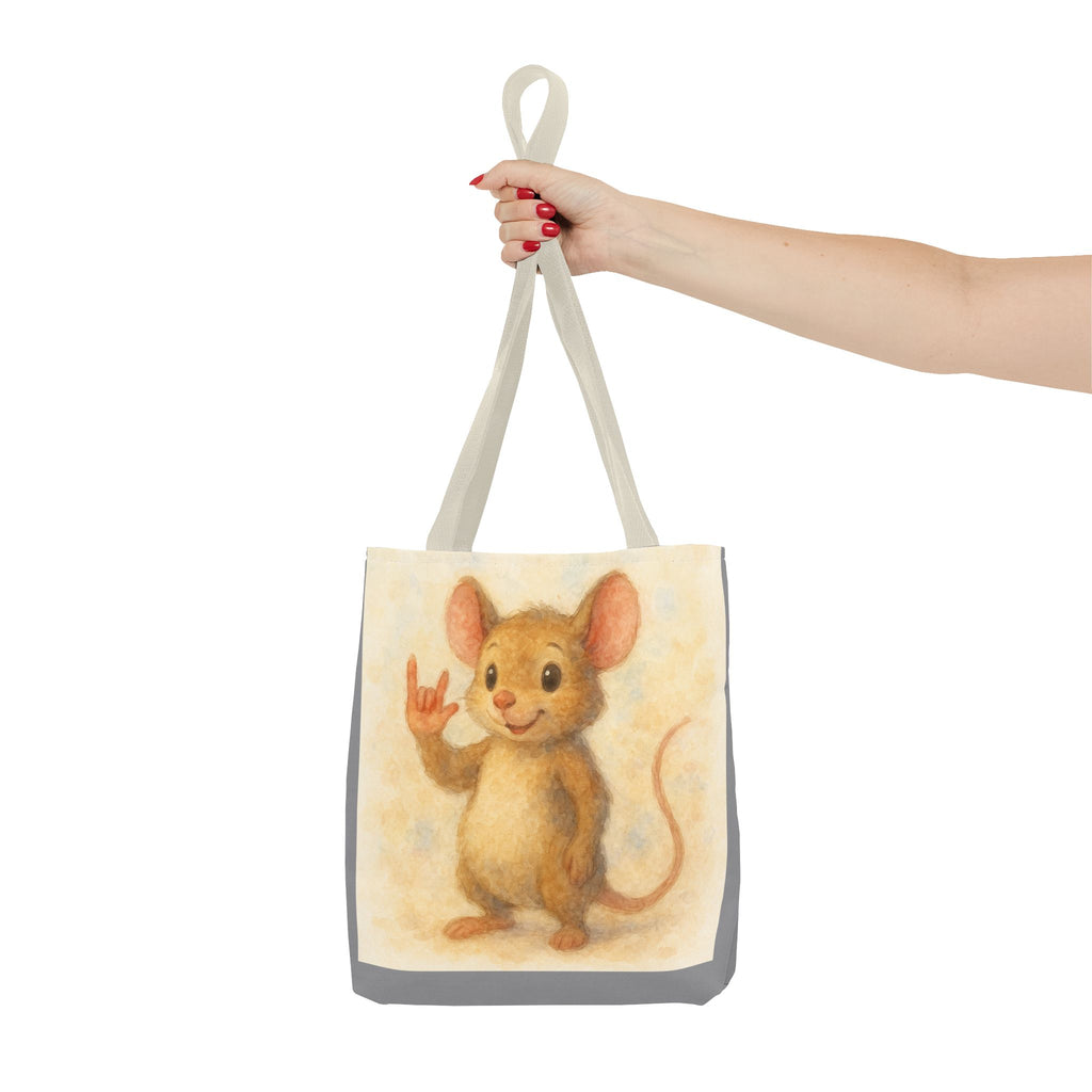 Tote Bag - Mouse 3 I Love You, Cute Animal Print, Carry-All Shoulder Bag, Reusable Shopping Tote, Gift for Animal Lovers
