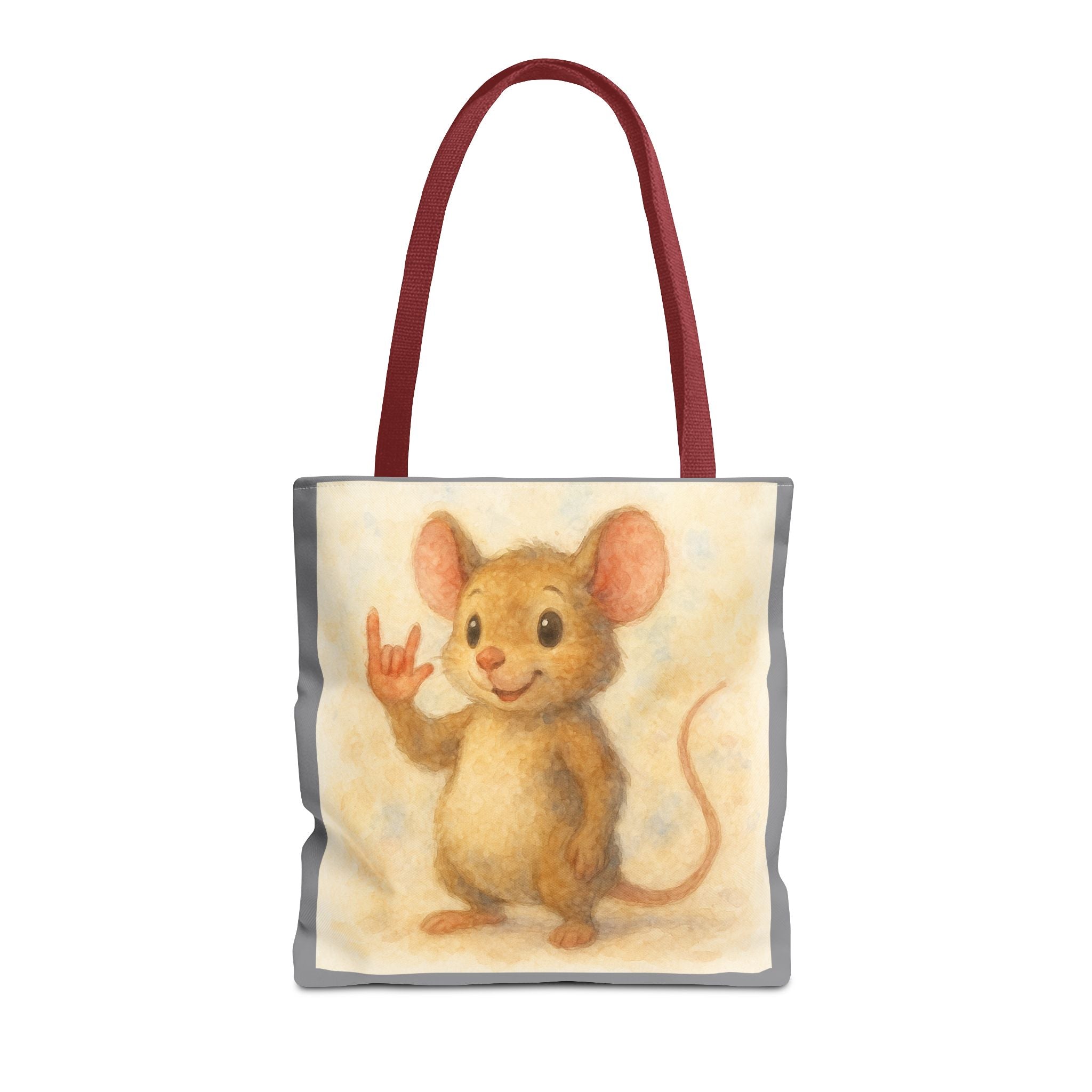 Tote Bag - Mouse 3 I Love You, Cute Animal Print, Carry-All Shoulder Bag, Reusable Shopping Tote, Gift for Animal Lovers