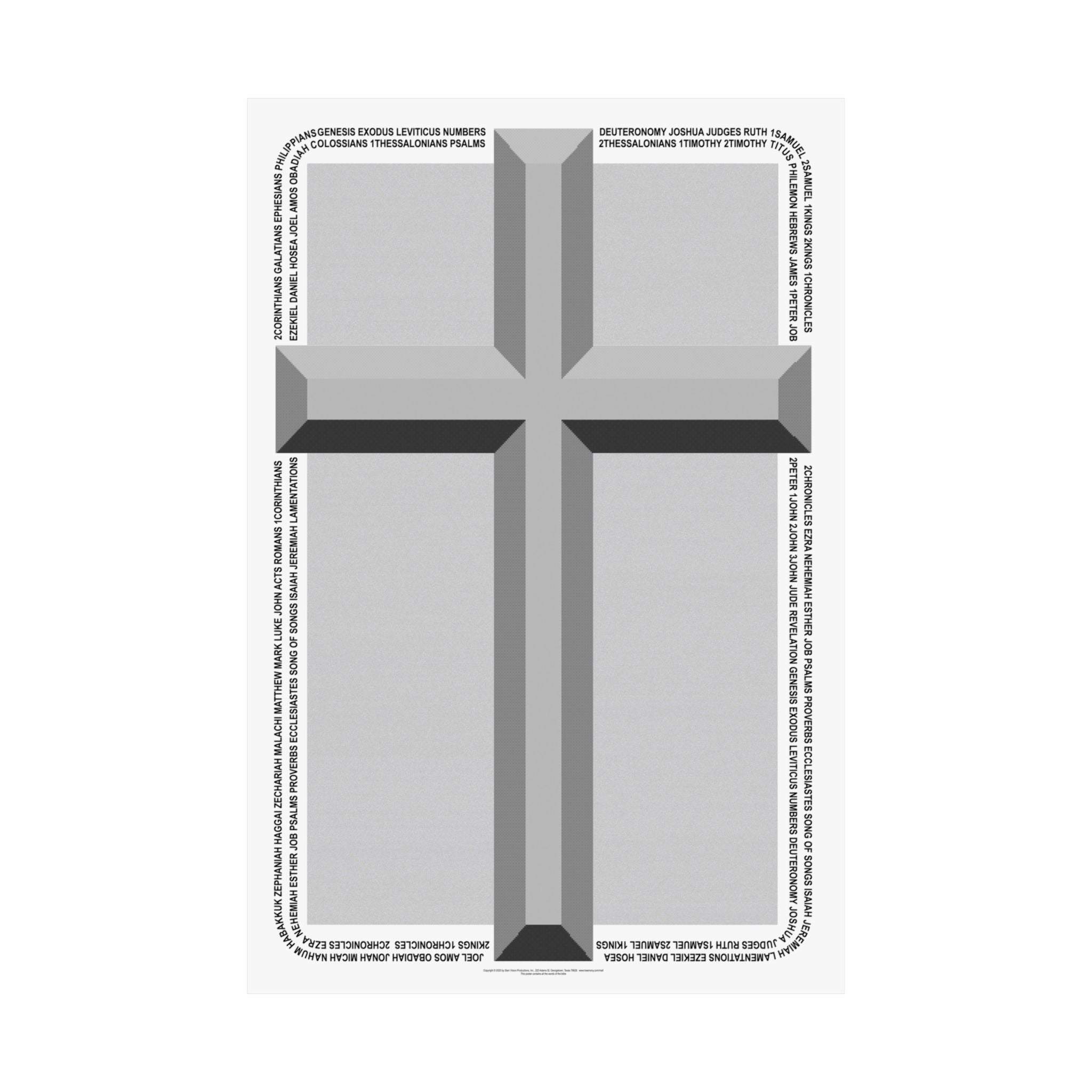 Amazing Bible Poster | Every Verse Of The Bible Background | 3D Geometric Cross Matte Poster | Religious Wall Art, Minimal Christian Print