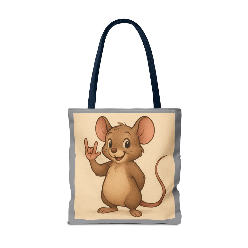 Tote Bag - Mouse I Love You, Cute Animal Print, Carry-All Shoulder Bag, Reusable Shopping Tote, Gift for Animal Lovers, Eco-Friendly Grocery