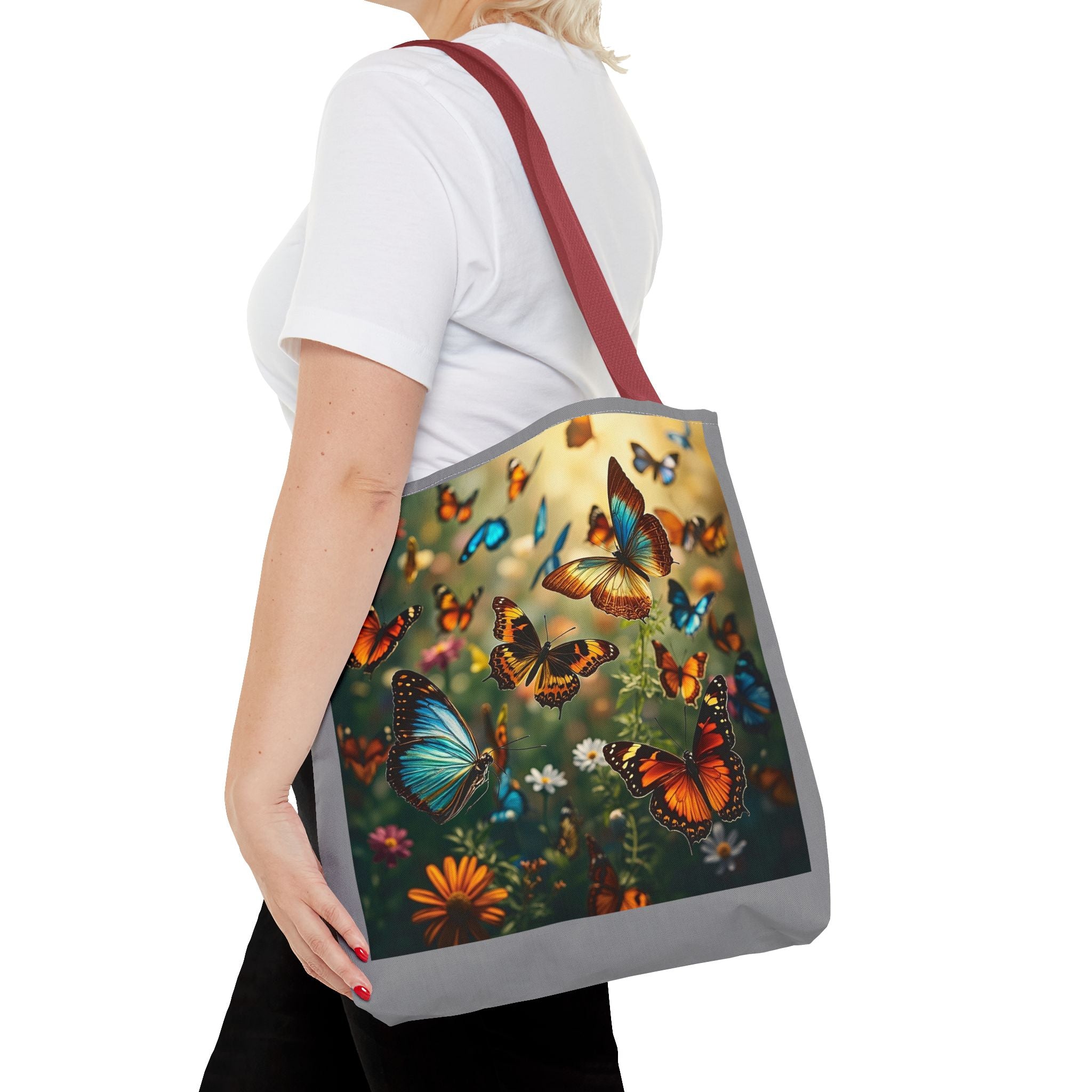 Butterfly Swam 2 Tote Bag - Floral Nature Garden Shopping Bag, Reusable Canvas Handbag, Eco-Friendly Market Tote, Gift for Her, Spring