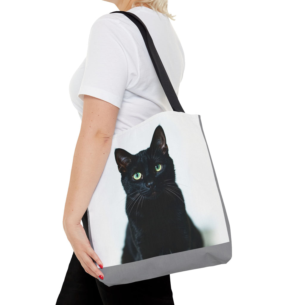 Tote Bag - Black Cat, Carry-All Shoulder Bag, Reusable Shopping Tote, Gift for Animal Lovers