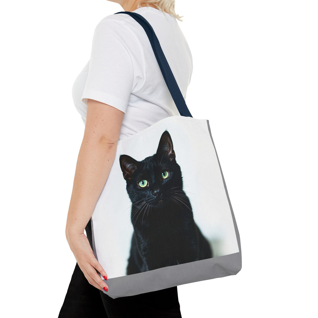 Tote Bag - Black Cat, Carry-All Shoulder Bag, Reusable Shopping Tote, Gift for Animal Lovers