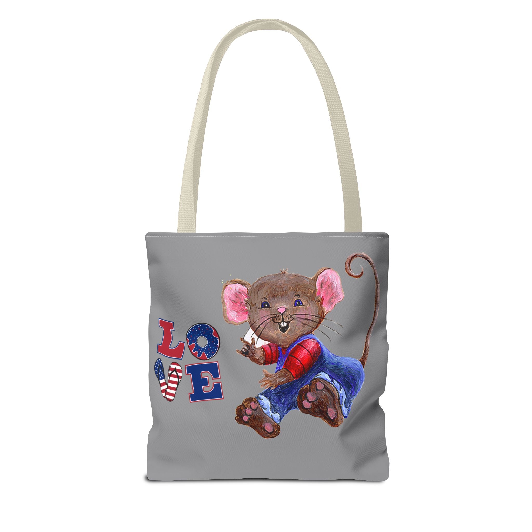 I Love You Mouse Patriotic LOVE Tote Bag | Mouse 1 AND Mouse 2 | All-Over Print