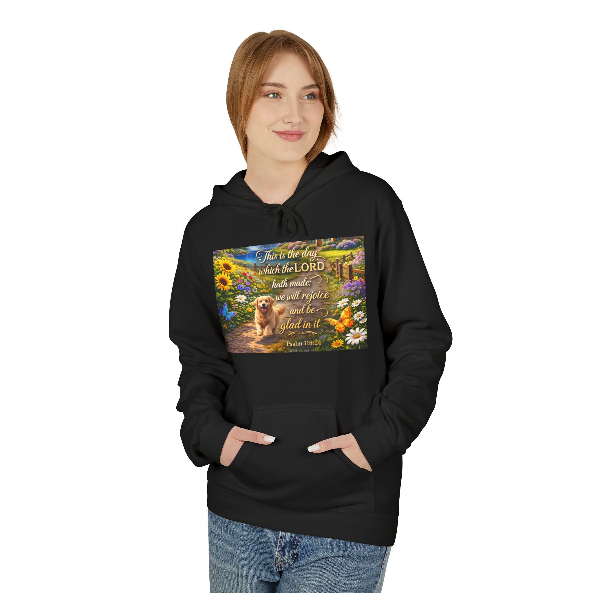 This Is the Day Which the Lord Hath Made Hoodie | Christian Scripture Faith Design