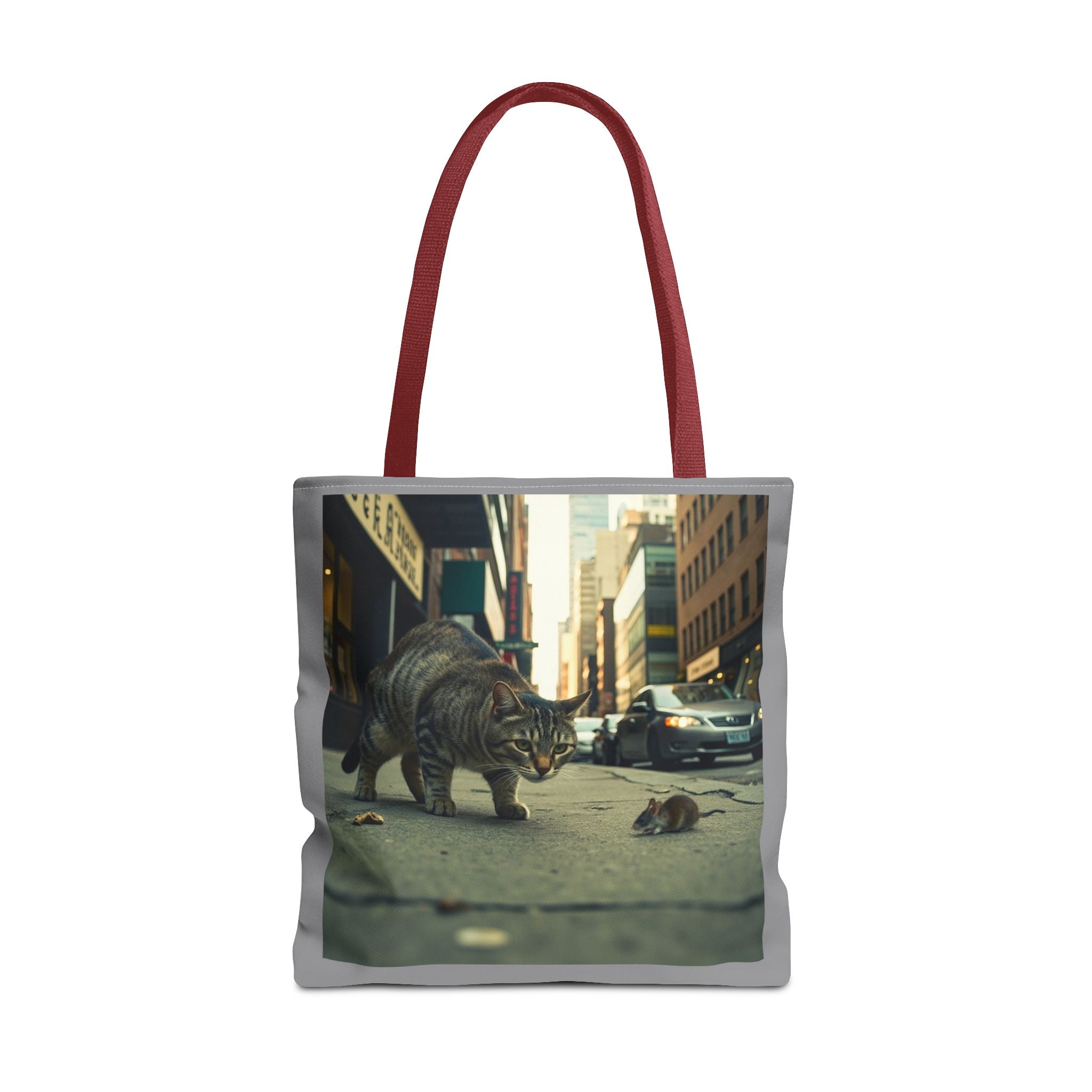 Cat and Mouse Tote Bag, Kitty Tote, Animal Print Bag, Cute Carryall, Canvas Shoulder Bag, Cat Lover Gift