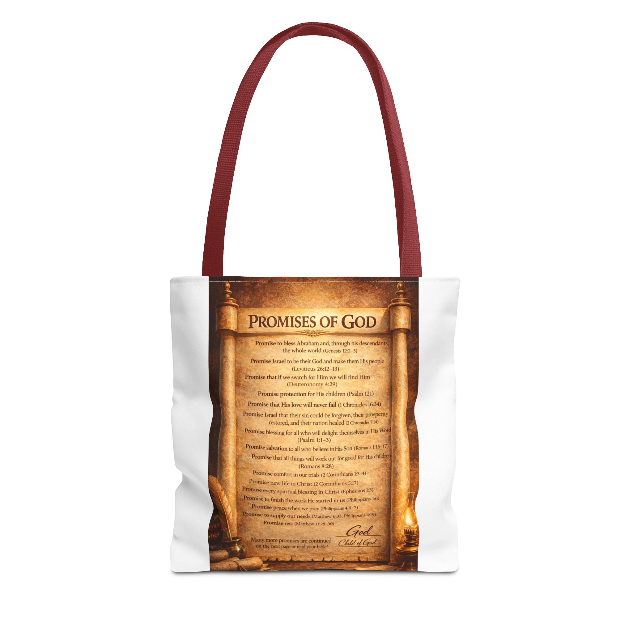 The Promises of God Tote Bag | Scripture Faith Design