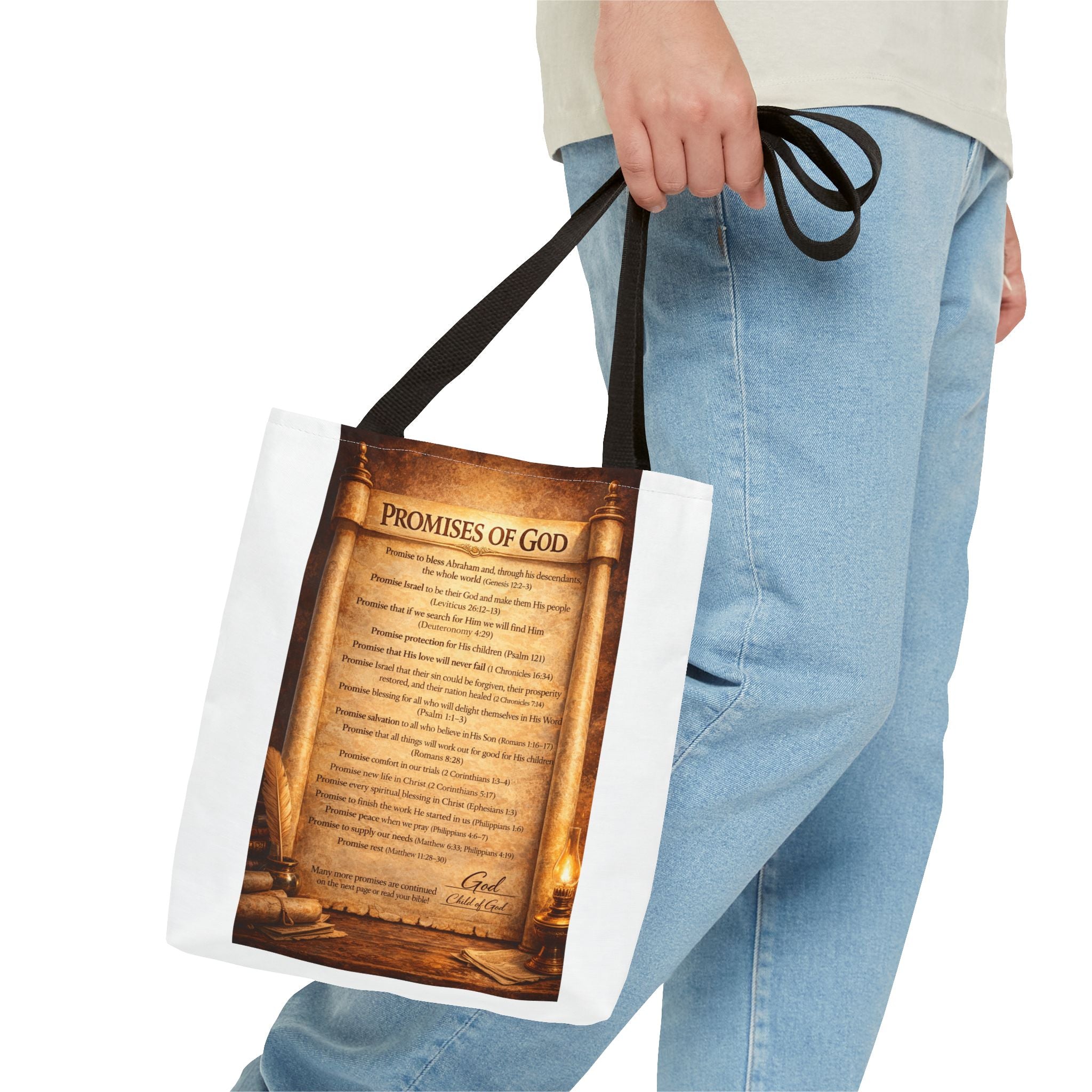 The Promises of God Tote Bag | Scripture Faith Design