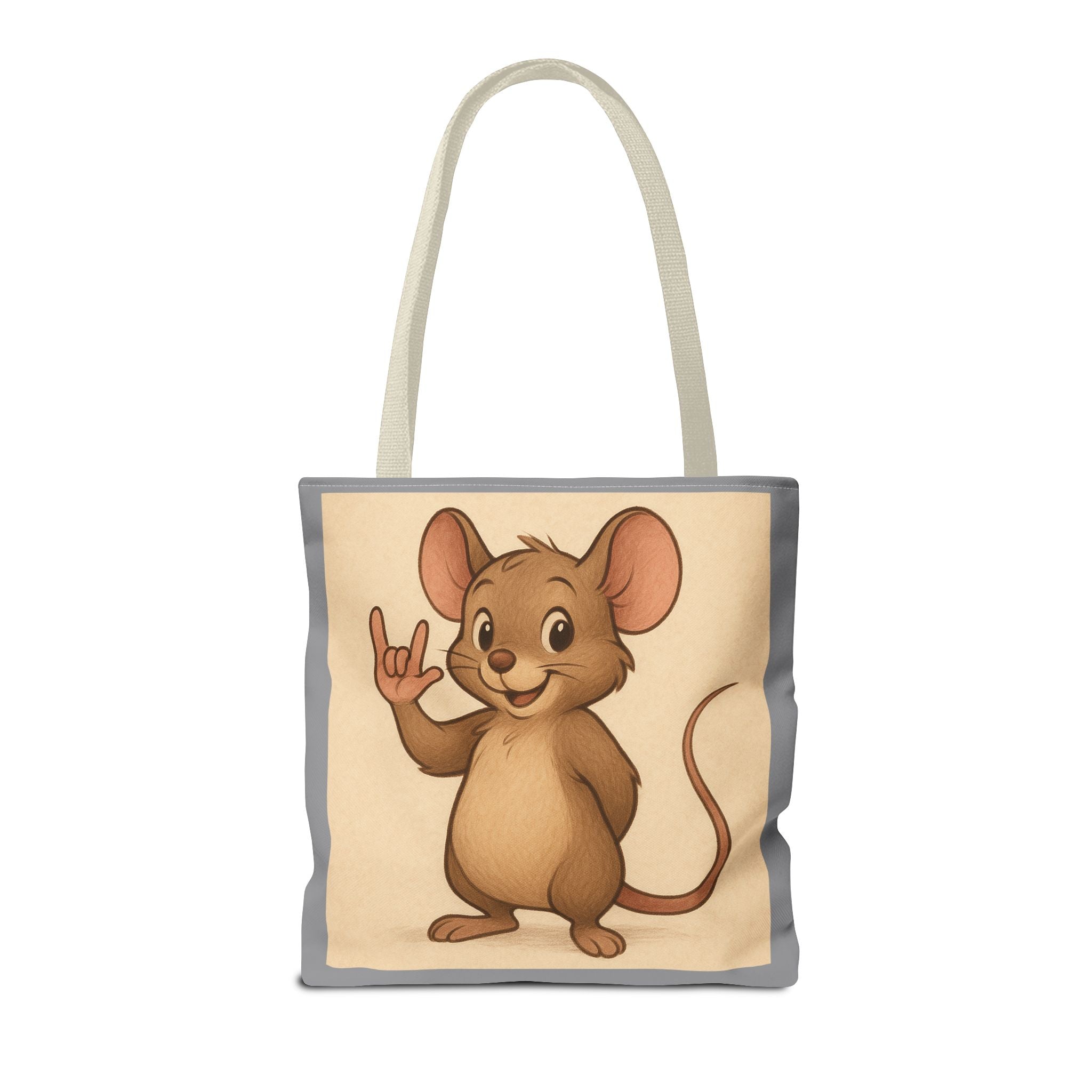 Tote Bag - Mouse I Love You, Cute Animal Print, Carry-All Shoulder Bag, Reusable Shopping Tote, Gift for Animal Lovers, Eco-Friendly Grocery