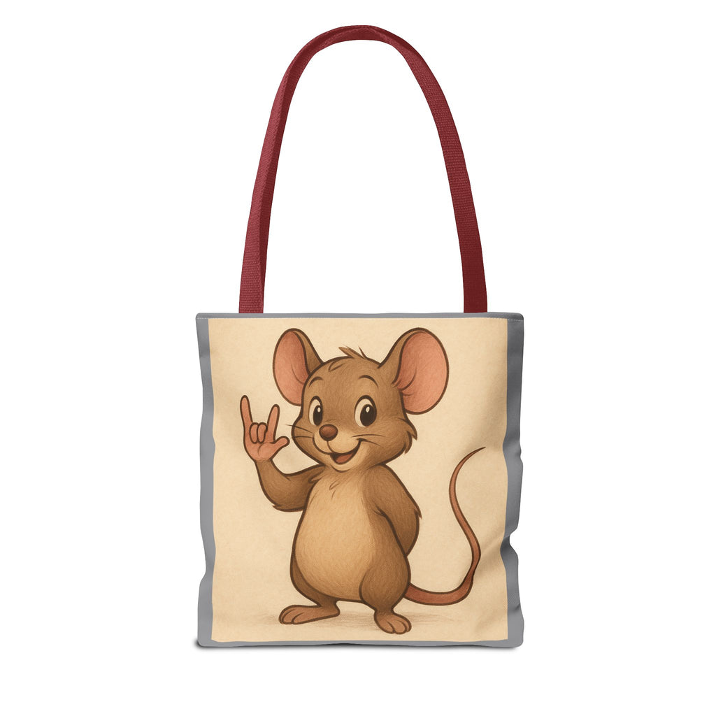 Tote Bag - Mouse I Love You, Cute Animal Print, Carry-All Shoulder Bag, Reusable Shopping Tote, Gift for Animal Lovers, Eco-Friendly Grocery