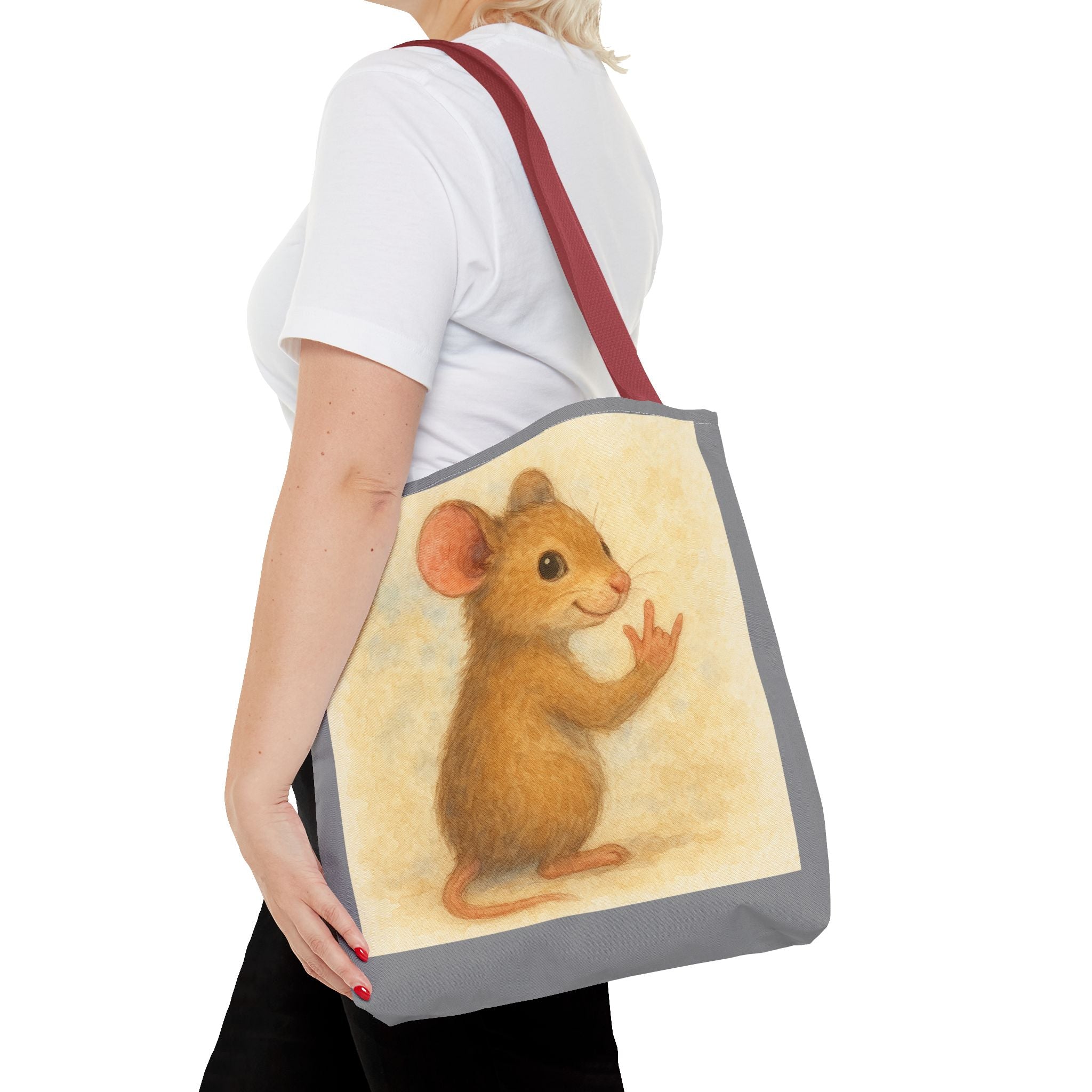 Tote Bag - Mouse 2 I Love You, Cute Animal Print, Carry-All Shoulder Bag, Reusable Shopping Tote, Gift for Animal Lovers