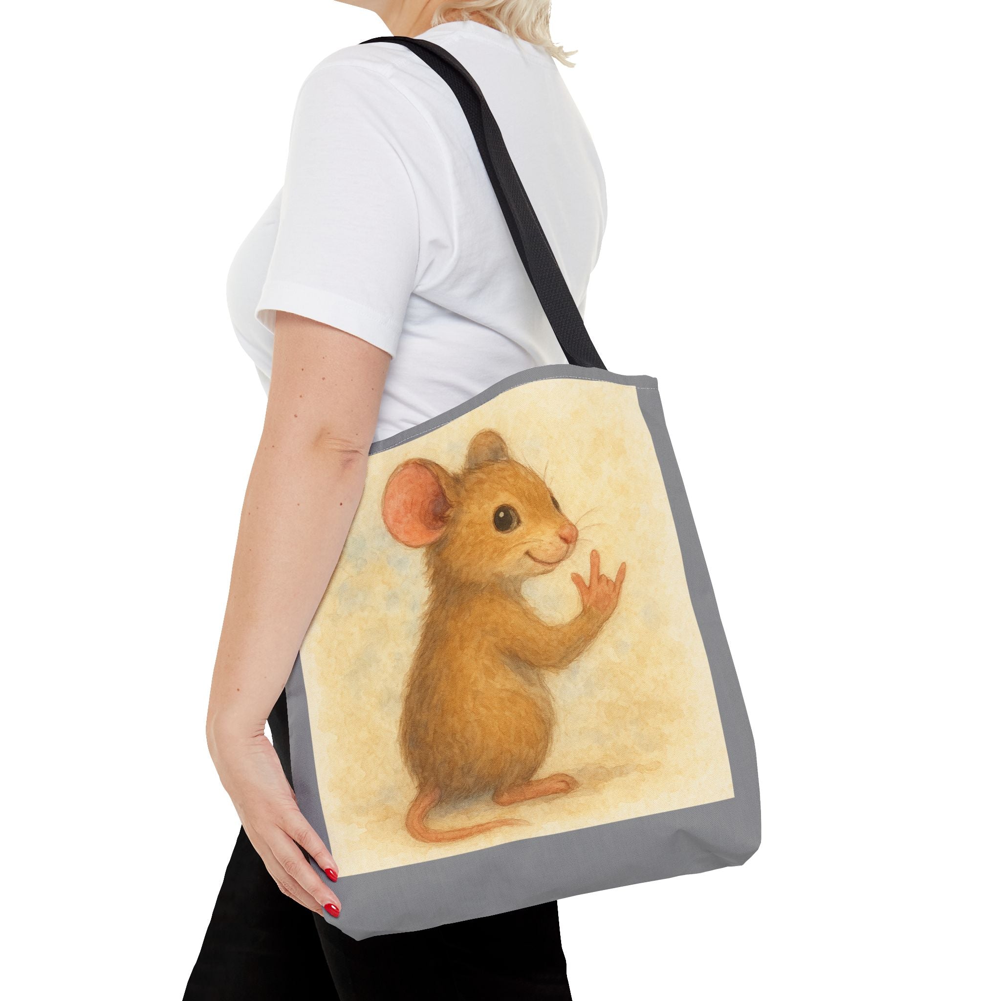 Tote Bag - Mouse 2 I Love You, Cute Animal Print, Carry-All Shoulder Bag, Reusable Shopping Tote, Gift for Animal Lovers