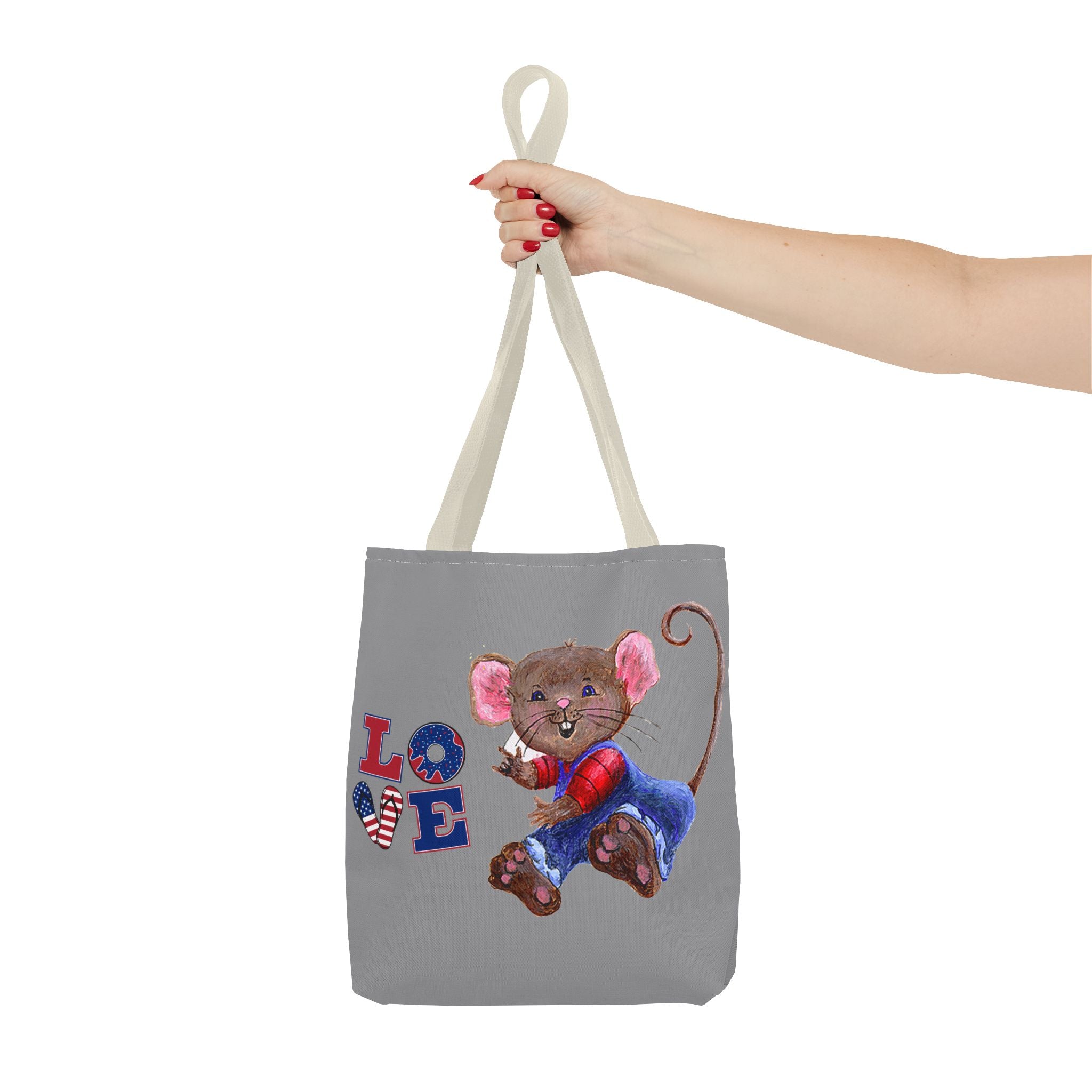 I Love You Mouse Patriotic LOVE Tote Bag | Mouse 2 | All-Over Print
