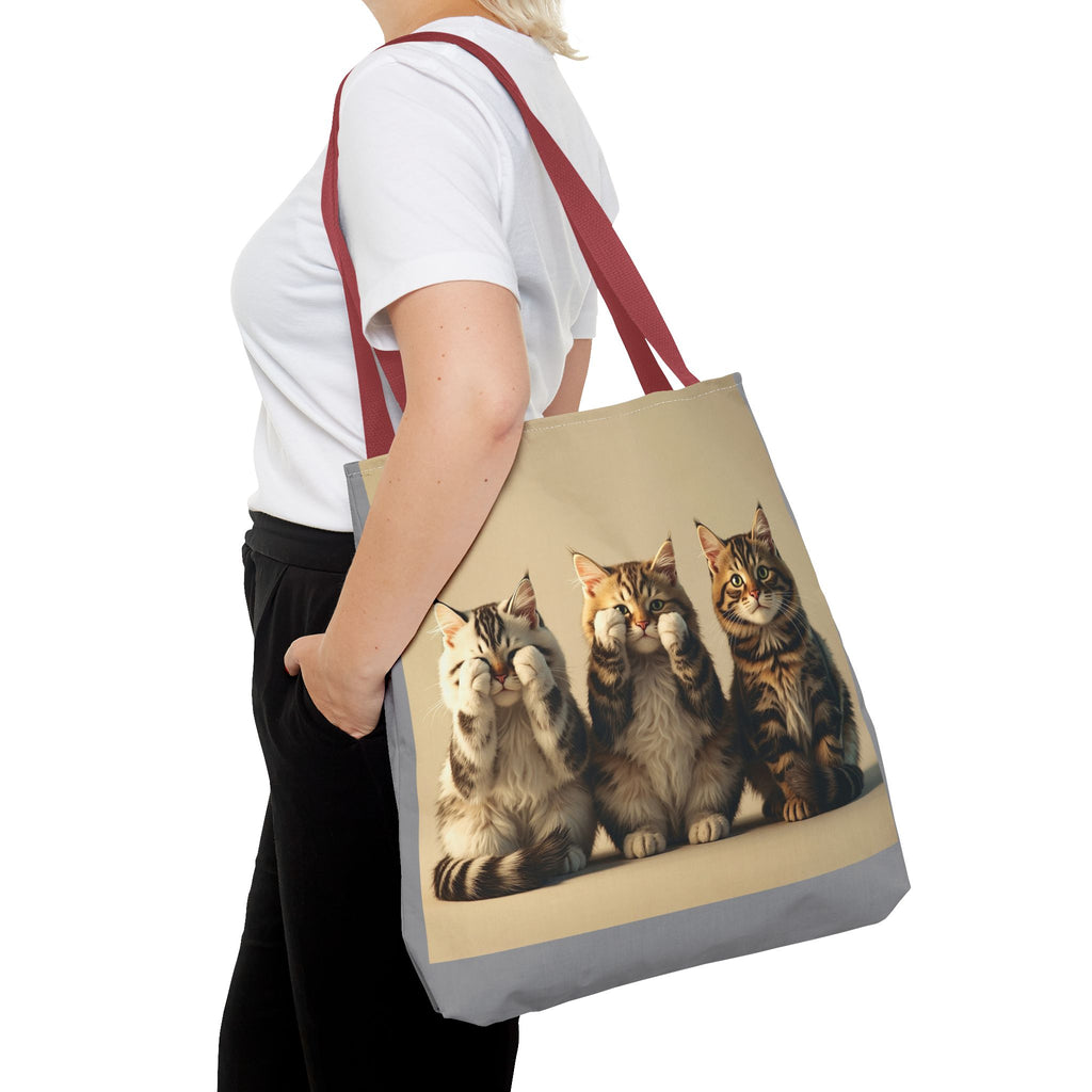 Tote Bag - Three Cats, Carry-All Shoulder Bag, Reusable Shopping Tote, Gift for Animal Lovers