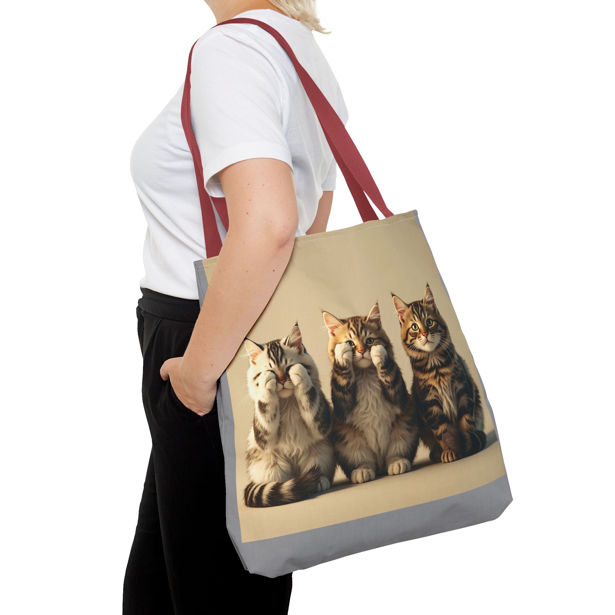 Tote Bag - Three Cats, Carry-All Shoulder Bag, Reusable Shopping Tote, Gift for Animal Lovers