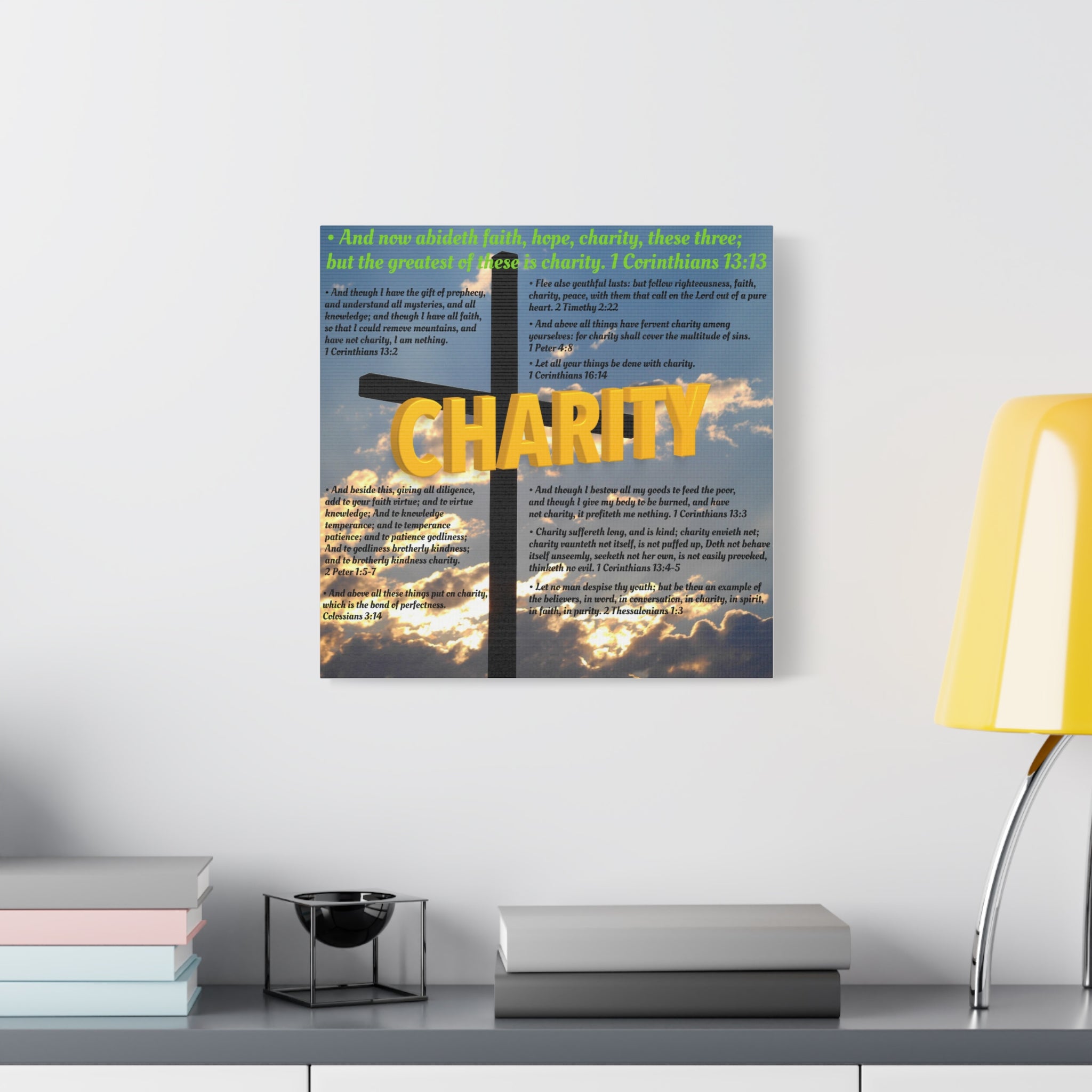 Charity Set 3 of 3 Canvas Art, Stretched Canvas Print Wall Decor, Unique Gift Idea
