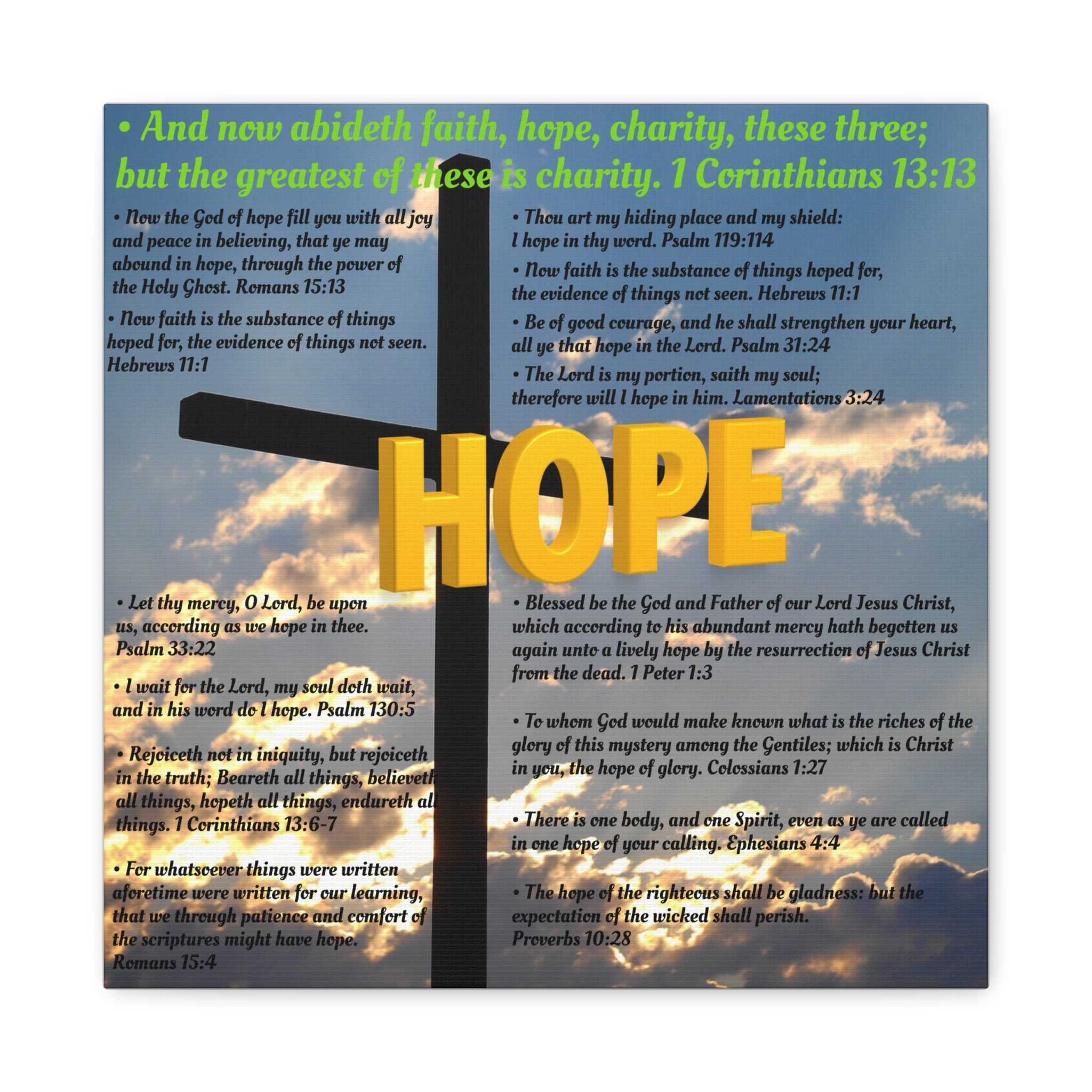 Hope Set 2 of 3 Canvas Art, Stretched Canvas Print Wall Decor, Unique Gift Idea