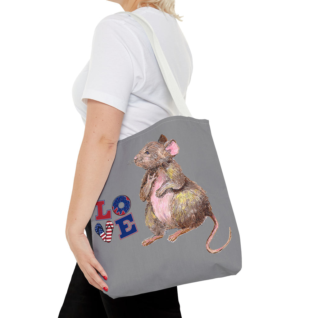 I Love You Mouse Patriotic LOVE Tote Bag | Mouse 1 | All-Over Print