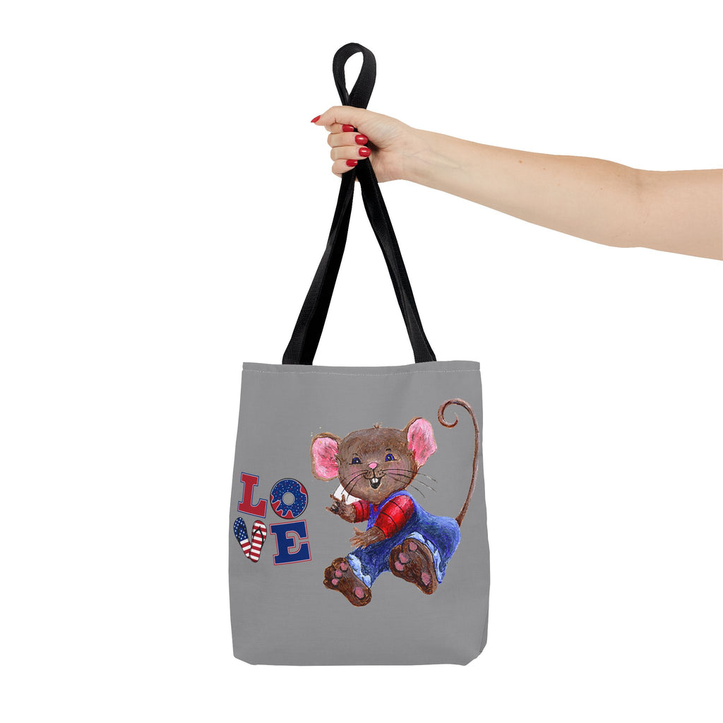 I Love You Mouse Patriotic LOVE Tote Bag | Mouse 2 | All-Over Print