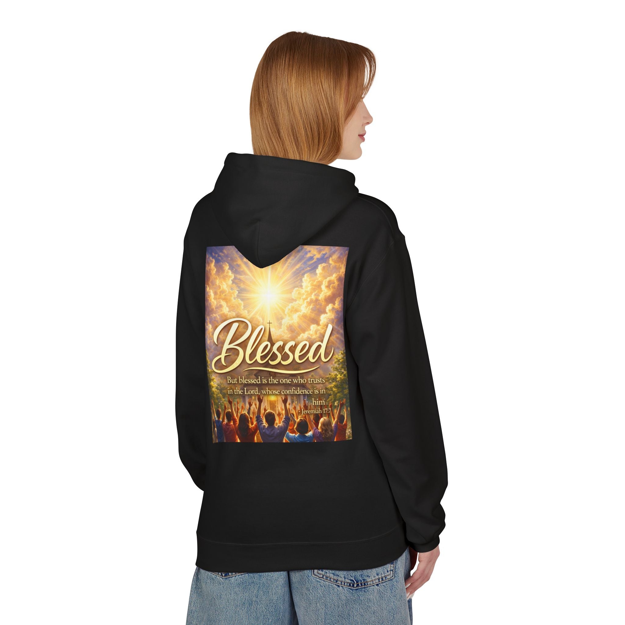 Blessed Worship Scene Hoodie | Christian Faith Sunrise Praise