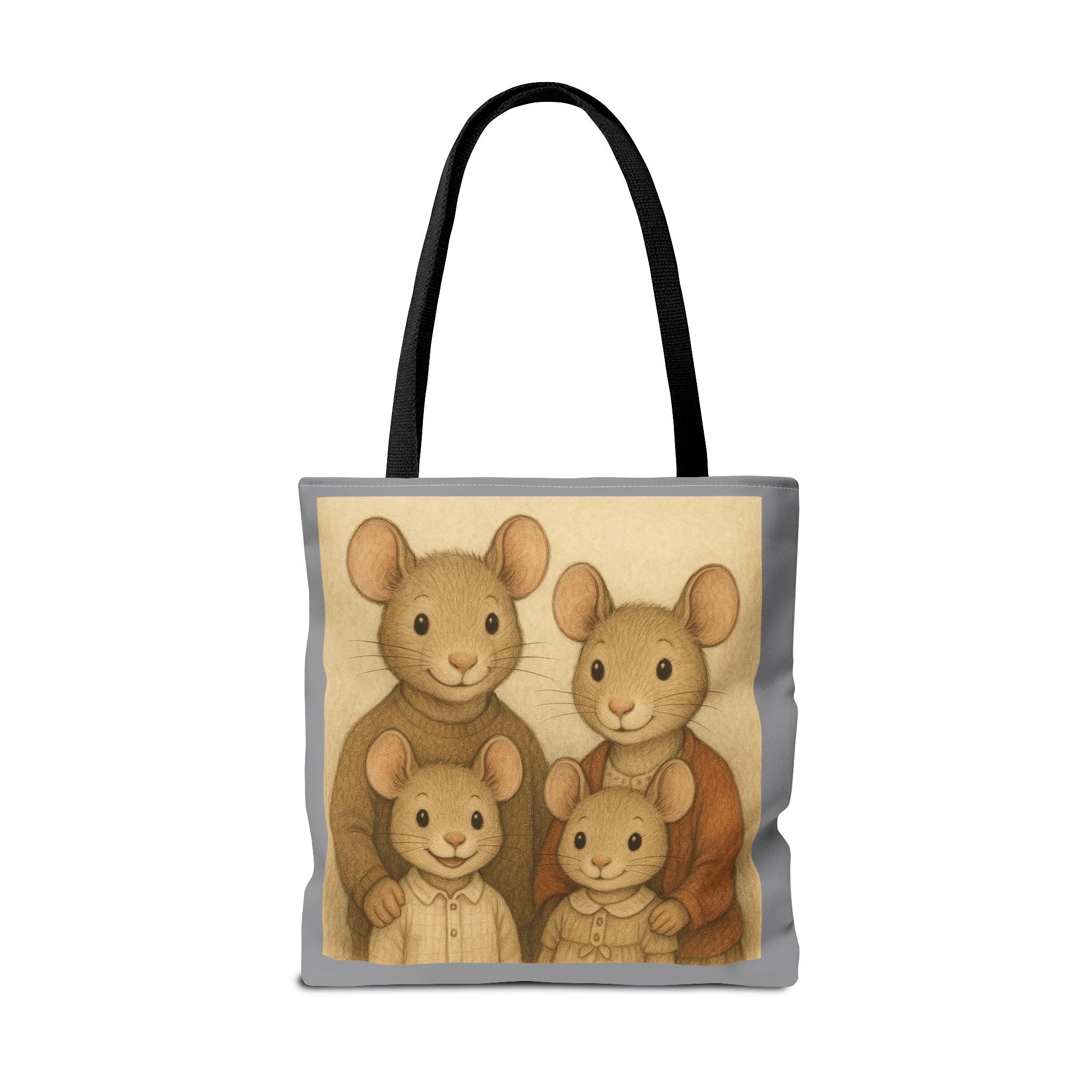 Tote Bag - Mouse Family, Cute Animal Print, Carry-All Shoulder Bag, Reusable Shopping Tote, Gift for Animal Lovers