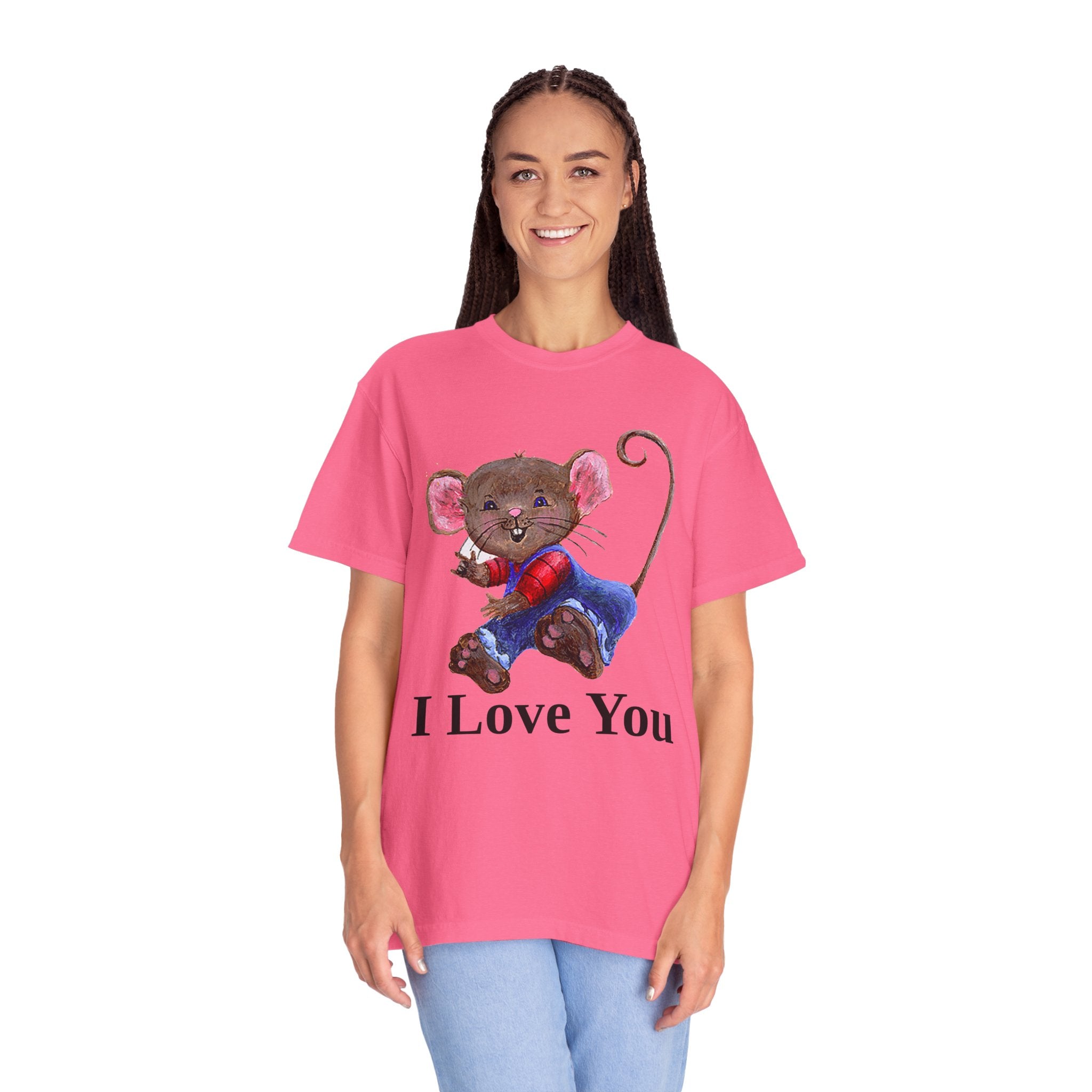I Love You Mouse Version 2 Unisex T-shirt, Apparel, Clothing, Cute Mouse Tee, Christian Gift, Casual Top