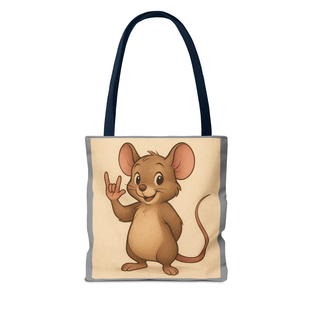 Tote Bag - Mouse I Love You, Cute Animal Print, Carry-All Shoulder Bag, Reusable Shopping Tote, Gift for Animal Lovers, Eco-Friendly Grocery