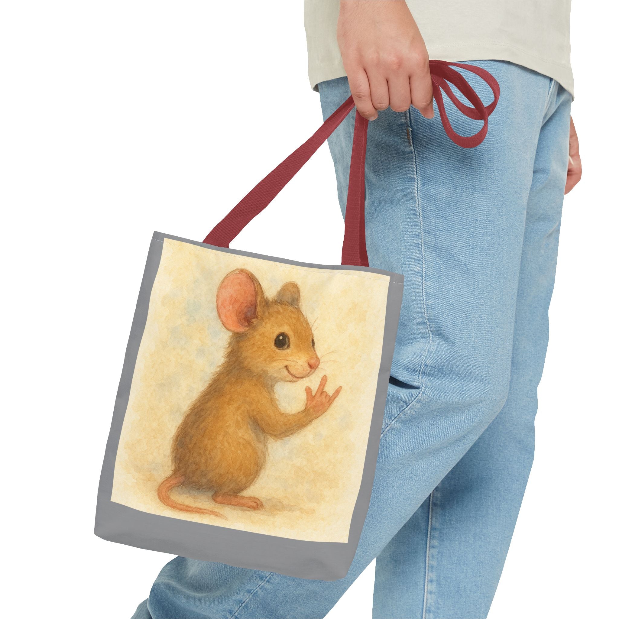 Tote Bag - Mouse 2 I Love You, Cute Animal Print, Carry-All Shoulder Bag, Reusable Shopping Tote, Gift for Animal Lovers