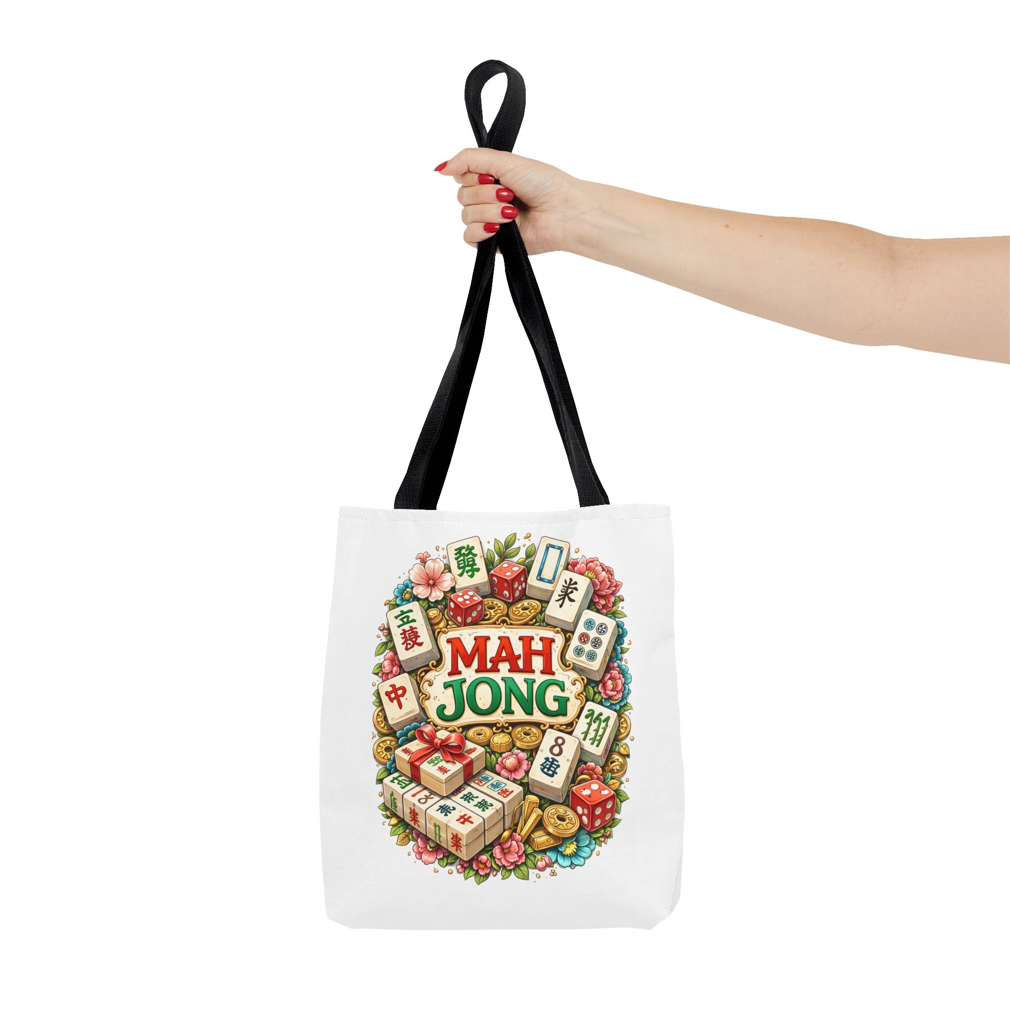 White Mahjong Tiles Tote Bag | All-Over Print Tote