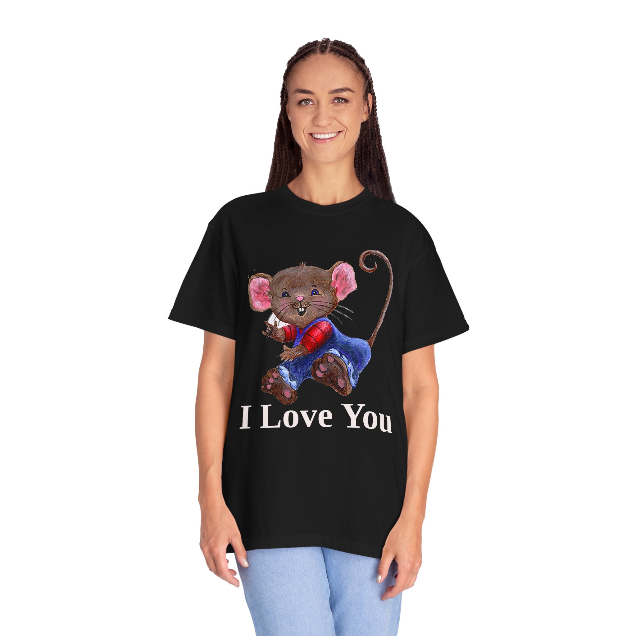 I Love You Mouse Version 2 Unisex T-shirt, Apparel, Clothing, Cute Mouse Tee, Christian Gift, Casual Top