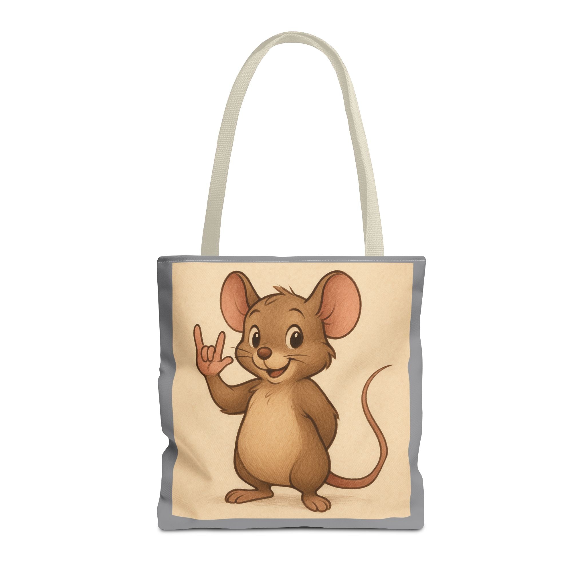Tote Bag - Mouse I Love You, Cute Animal Print, Carry-All Shoulder Bag, Reusable Shopping Tote, Gift for Animal Lovers, Eco-Friendly Grocery