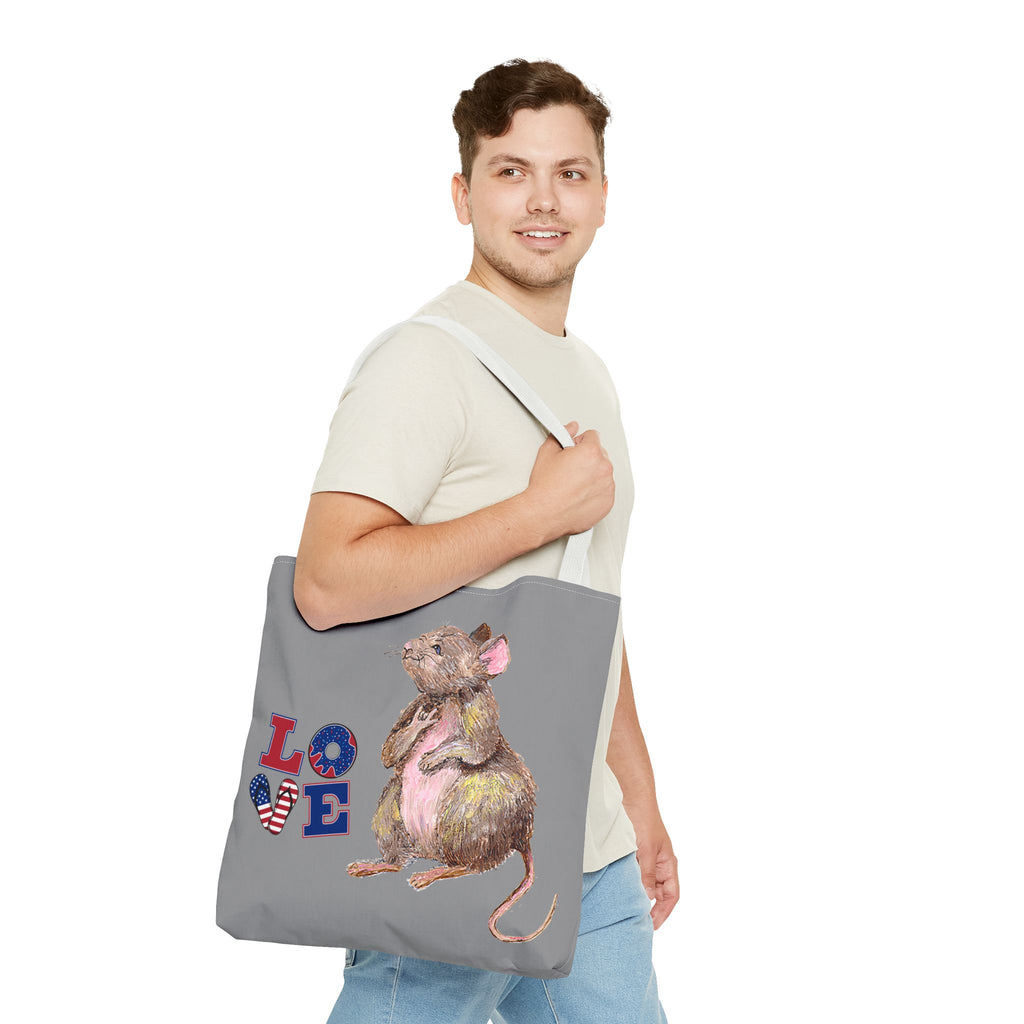 I Love You Mouse Patriotic LOVE Tote Bag | Mouse 1 | All-Over Print