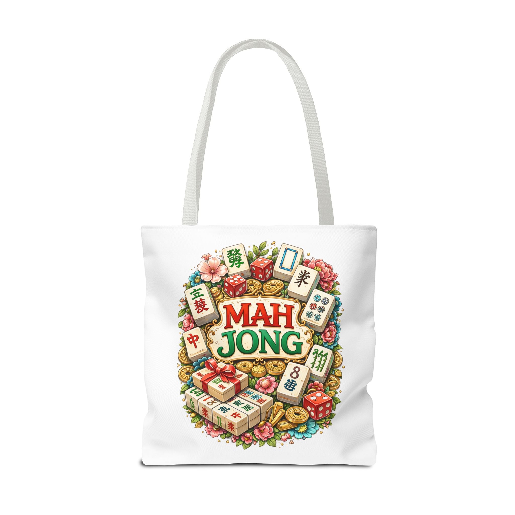 White Mahjong Tiles Tote Bag | All-Over Print Tote