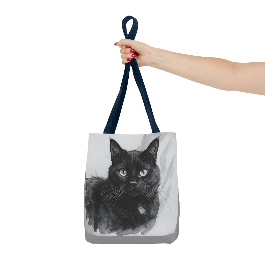 Tote Bag - Charcoal Cat, Carry-All Shoulder Bag, Reusable Shopping Tote, Gift for Animal Lovers