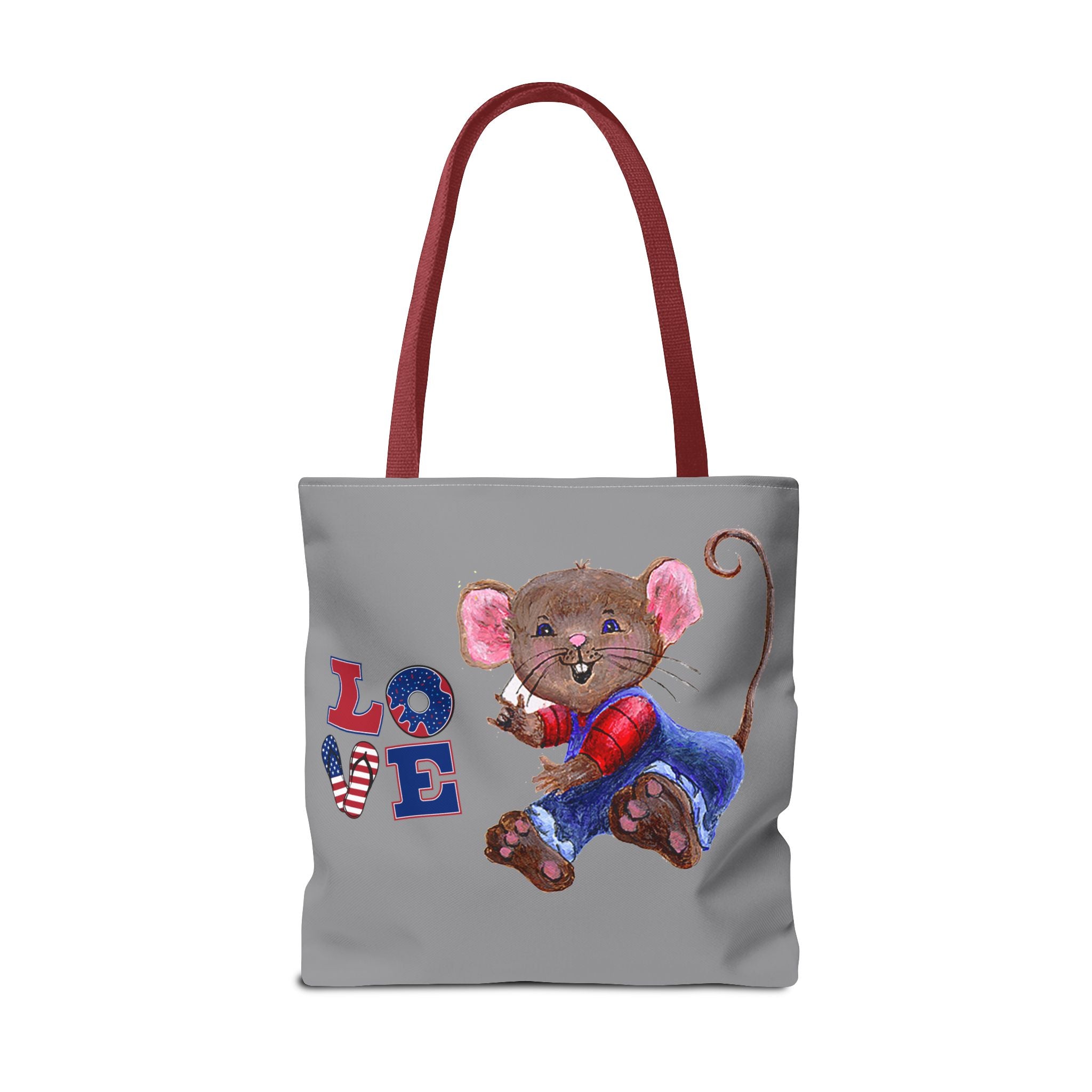 I Love You Mouse Patriotic LOVE Tote Bag | Mouse 2 | All-Over Print