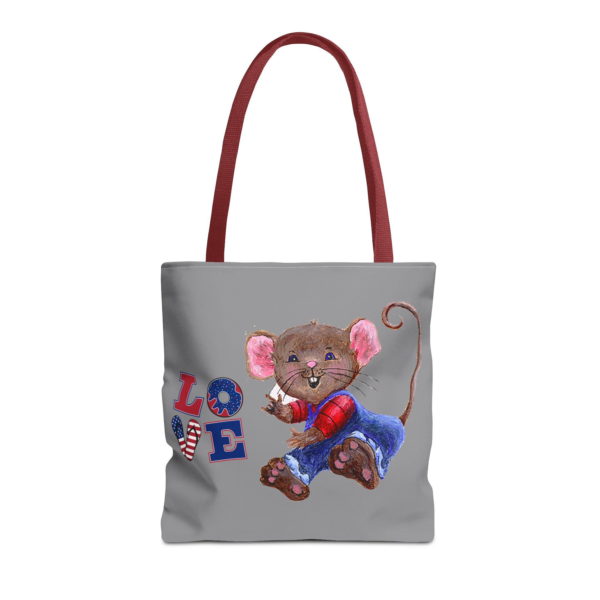 I Love You Mouse Patriotic LOVE Tote Bag | Mouse 2 | All-Over Print