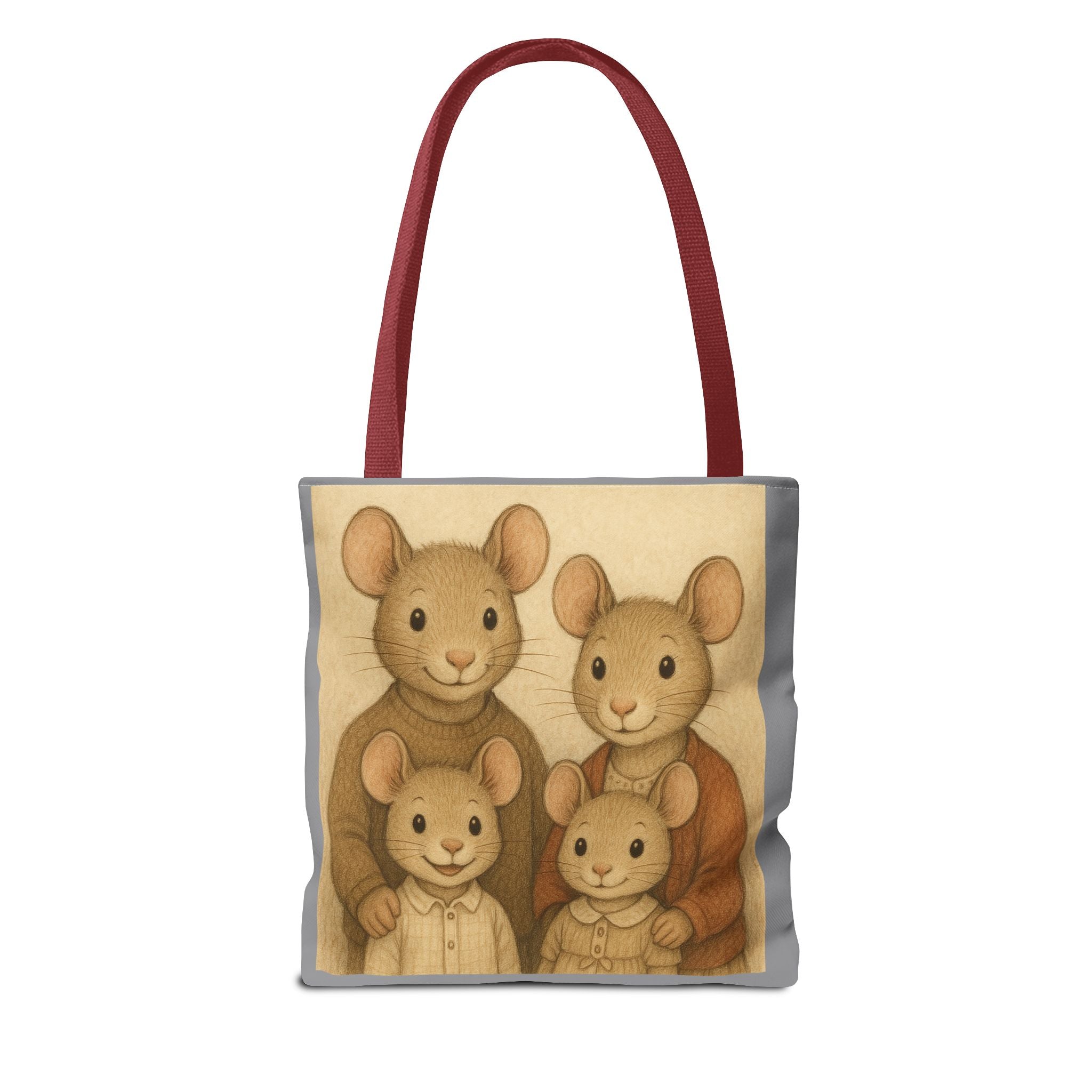 Tote Bag - Mouse Family, Cute Animal Print, Carry-All Shoulder Bag, Reusable Shopping Tote, Gift for Animal Lovers