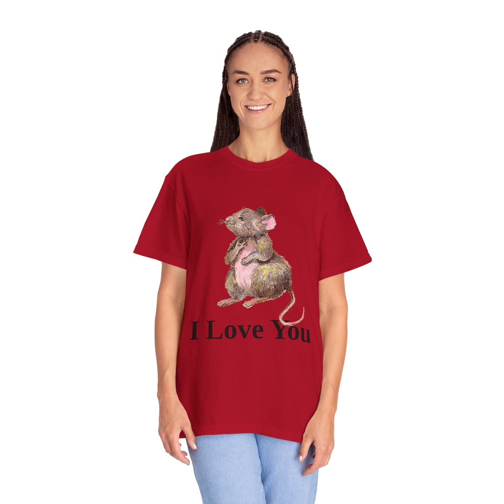 I Love You Mouse Version 1 Unisex T-shirt, Apparel, Clothing, Cute Mouse Tee, Christian Gift, Casual Top
