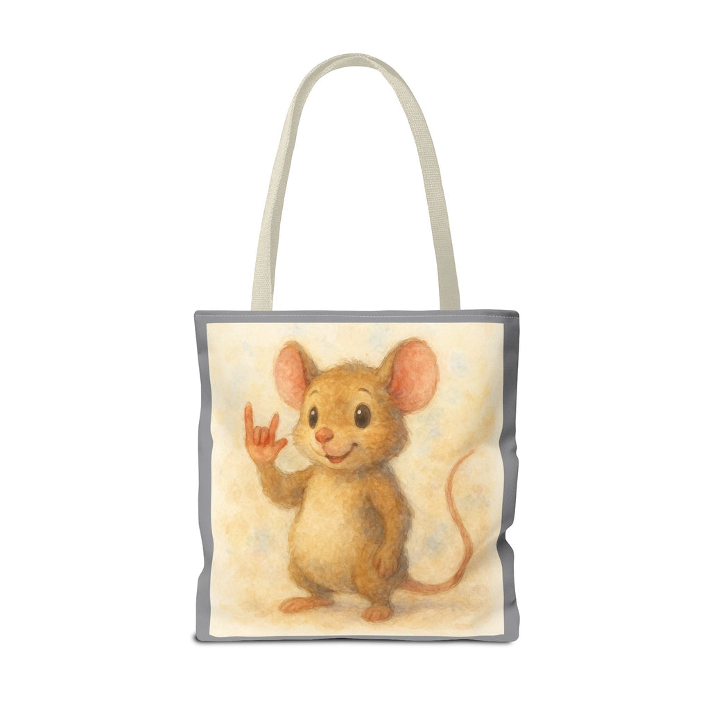 Tote Bag - Mouse 3 I Love You, Cute Animal Print, Carry-All Shoulder Bag, Reusable Shopping Tote, Gift for Animal Lovers