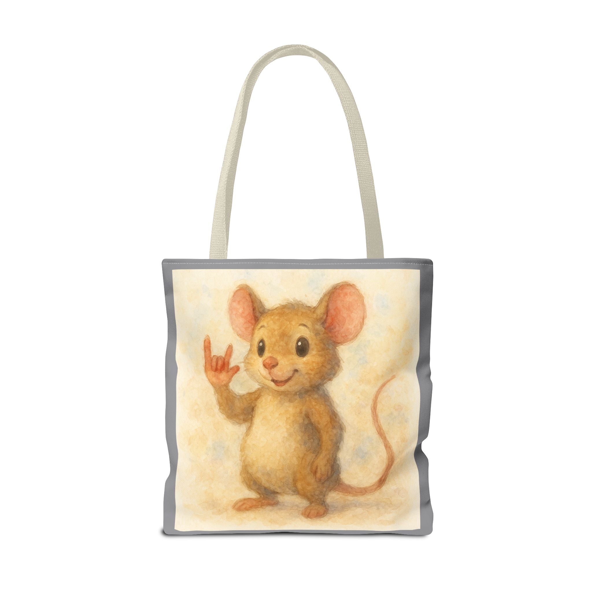 Tote Bag - Mouse 3 I Love You, Cute Animal Print, Carry-All Shoulder Bag, Reusable Shopping Tote, Gift for Animal Lovers