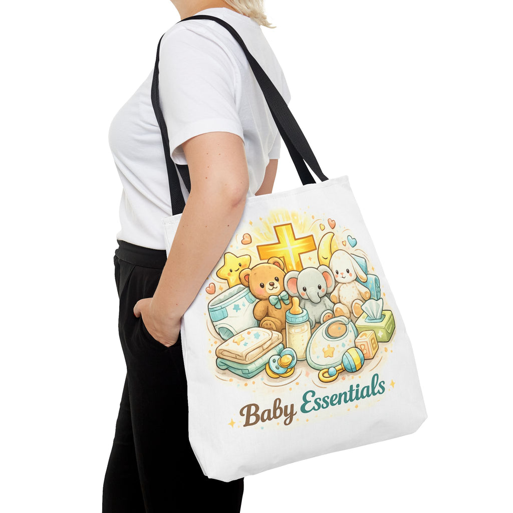 Baby Essentials White Tote Bag | All-Over Print Tote