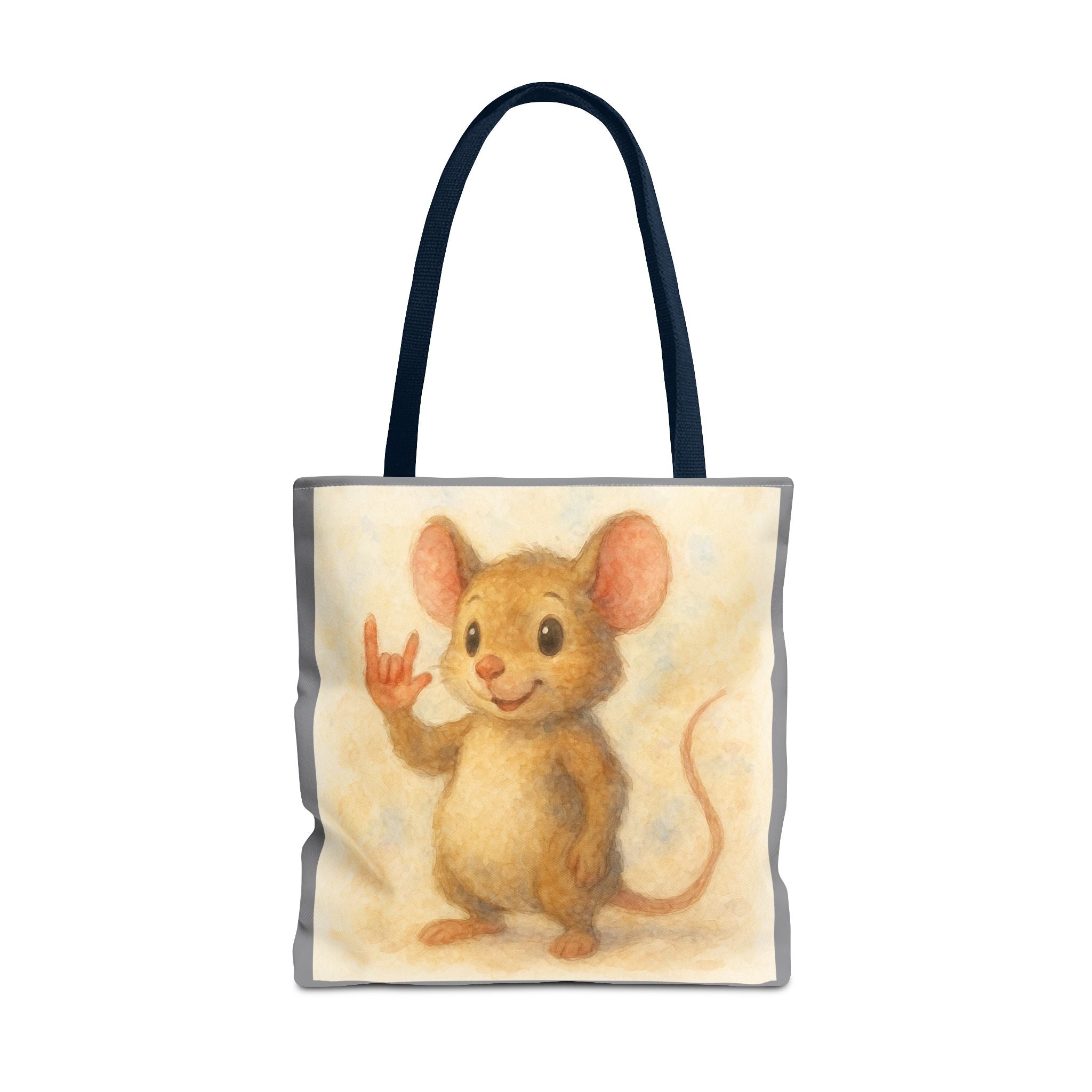 Tote Bag - Mouse 3 I Love You, Cute Animal Print, Carry-All Shoulder Bag, Reusable Shopping Tote, Gift for Animal Lovers
