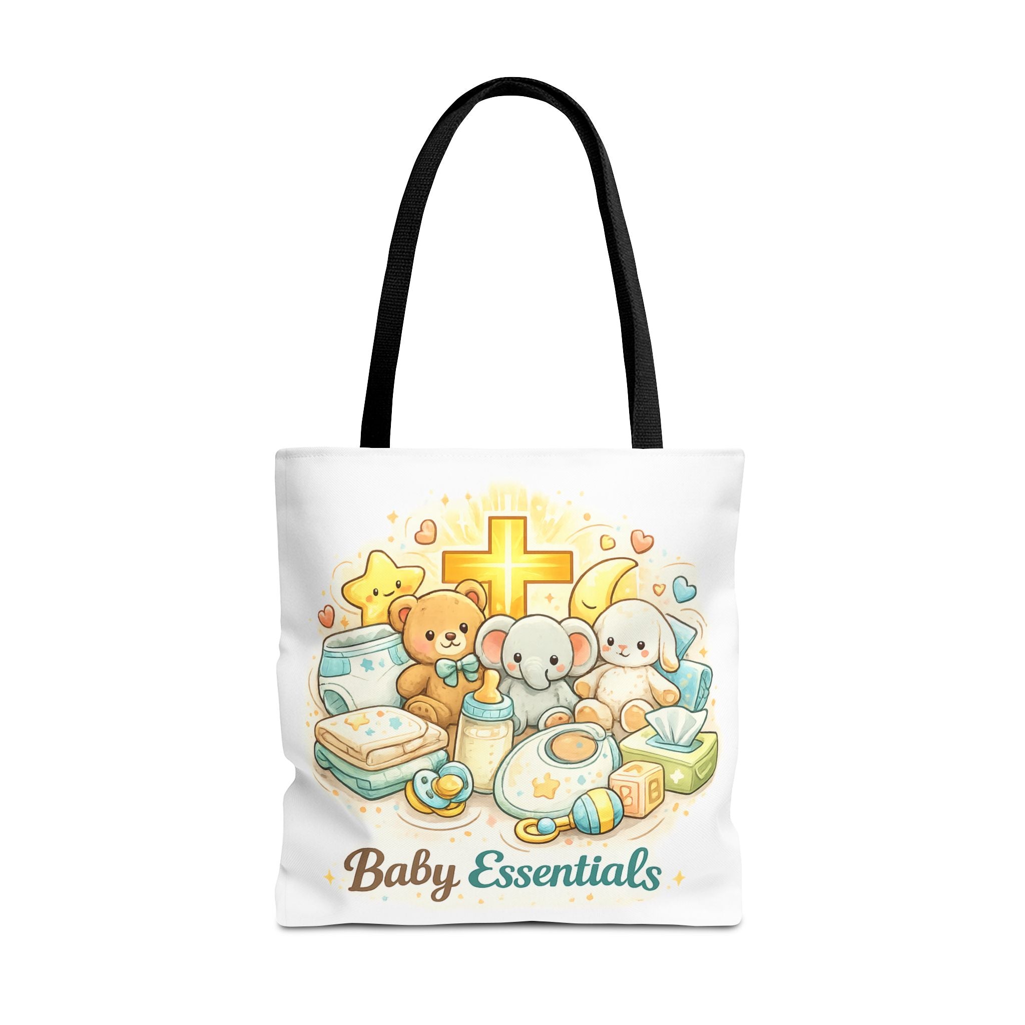 Baby Essentials White Tote Bag | All-Over Print Tote