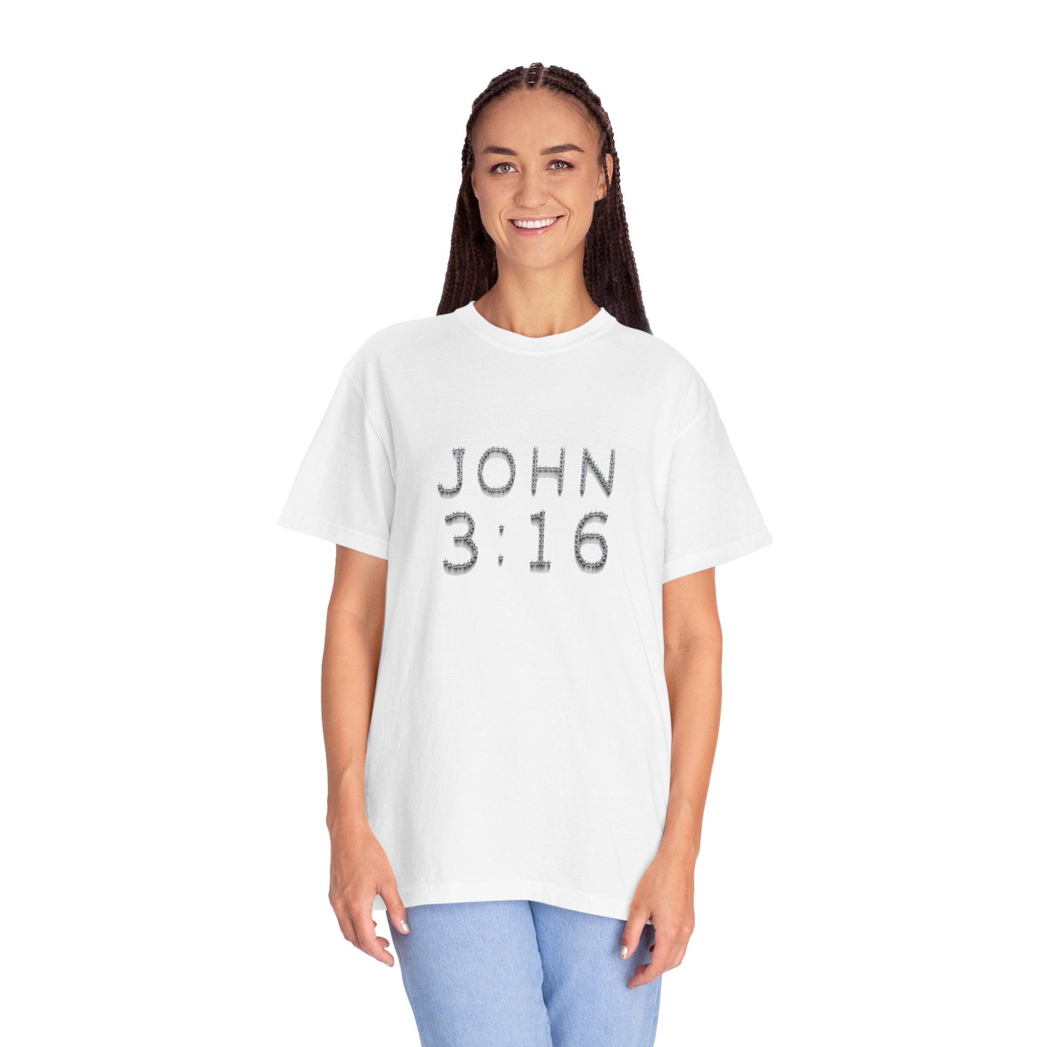 John 3:16 Scripture Cross T-shirt (Ver. 2) | Christian Bible Verse Tee