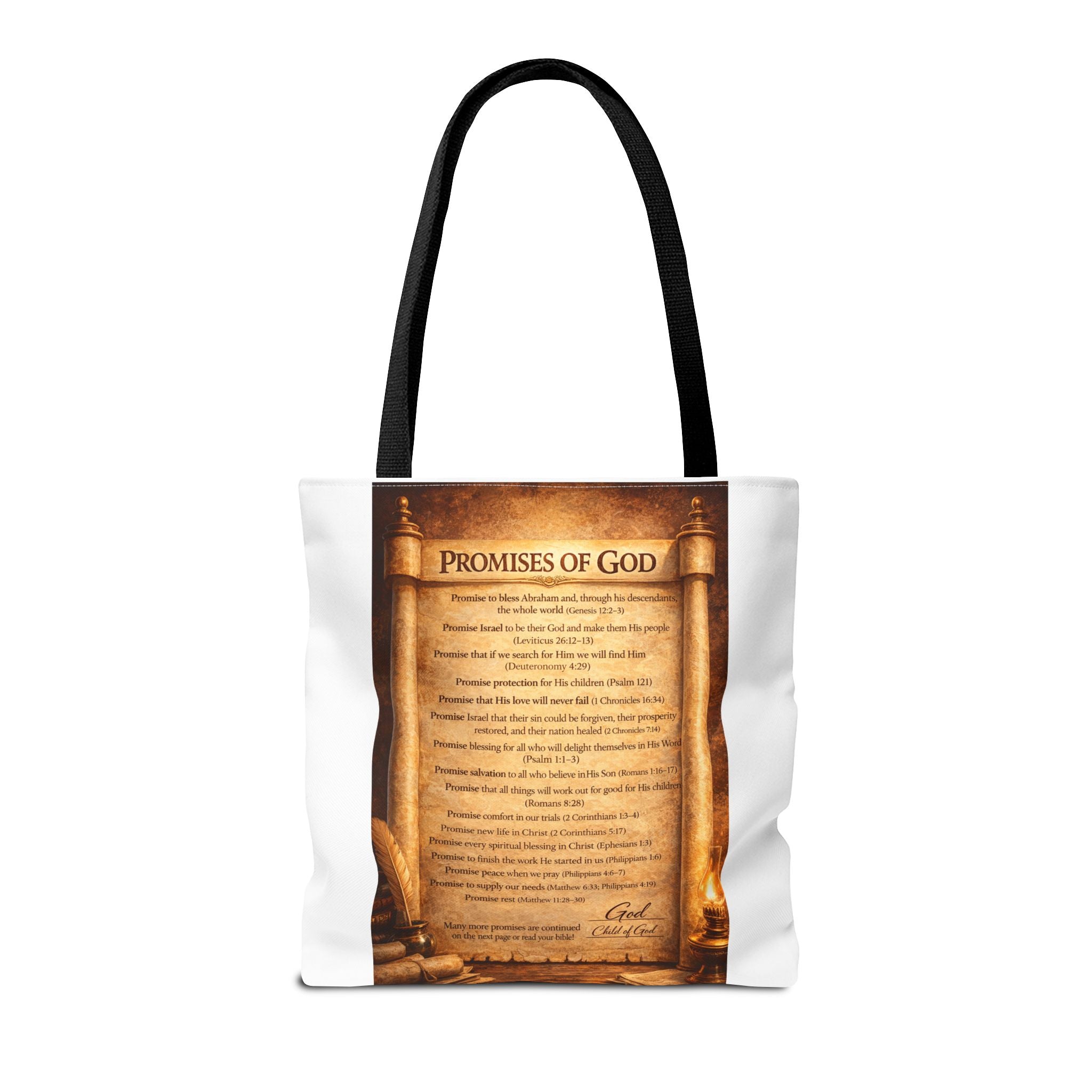 The Promises of God Tote Bag | Scripture Faith Design