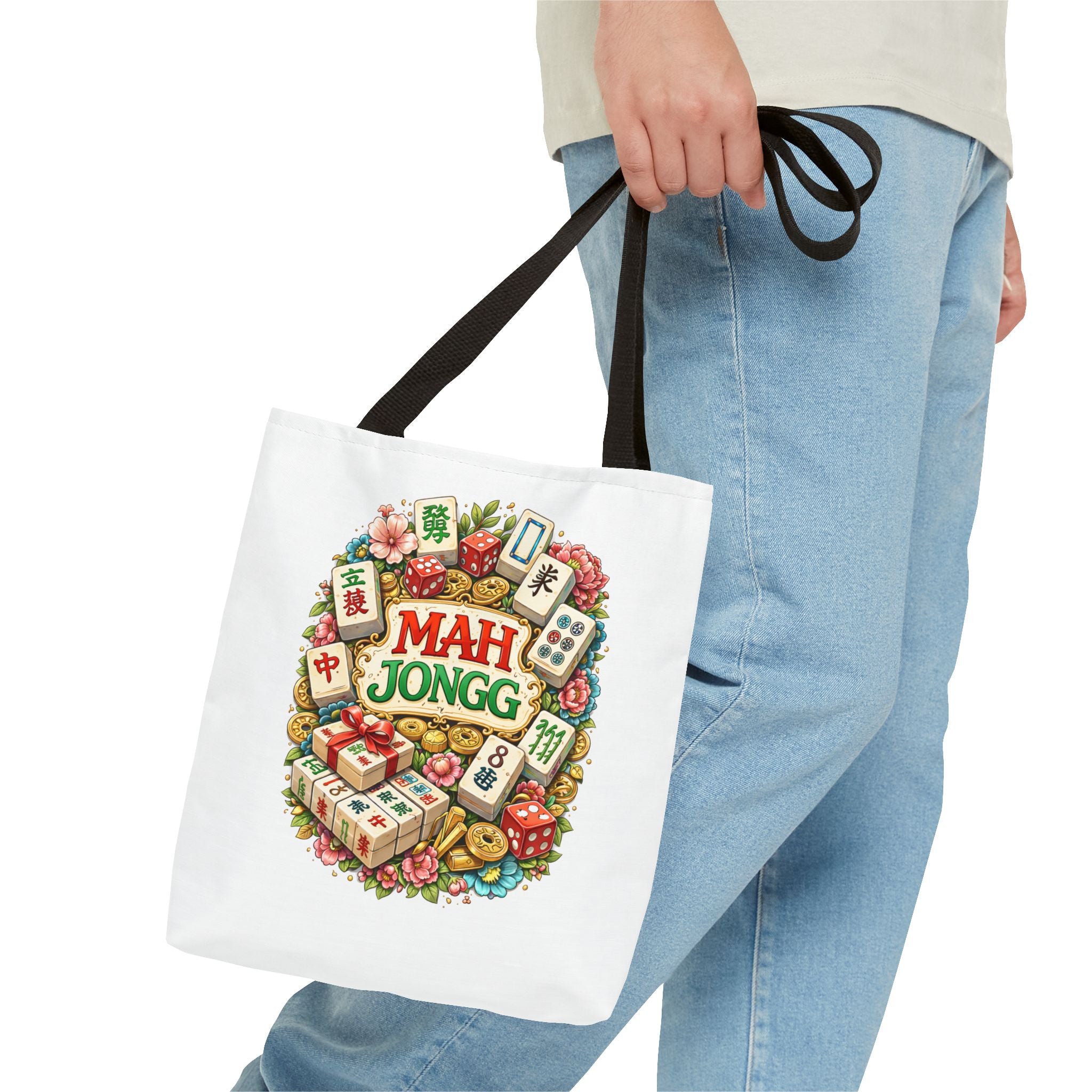 White American Mahjongg Tiles Tote Bag | All-Over Print Tote