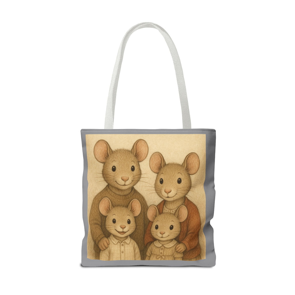 Tote Bag - Mouse Family, Cute Animal Print, Carry-All Shoulder Bag, Reusable Shopping Tote, Gift for Animal Lovers