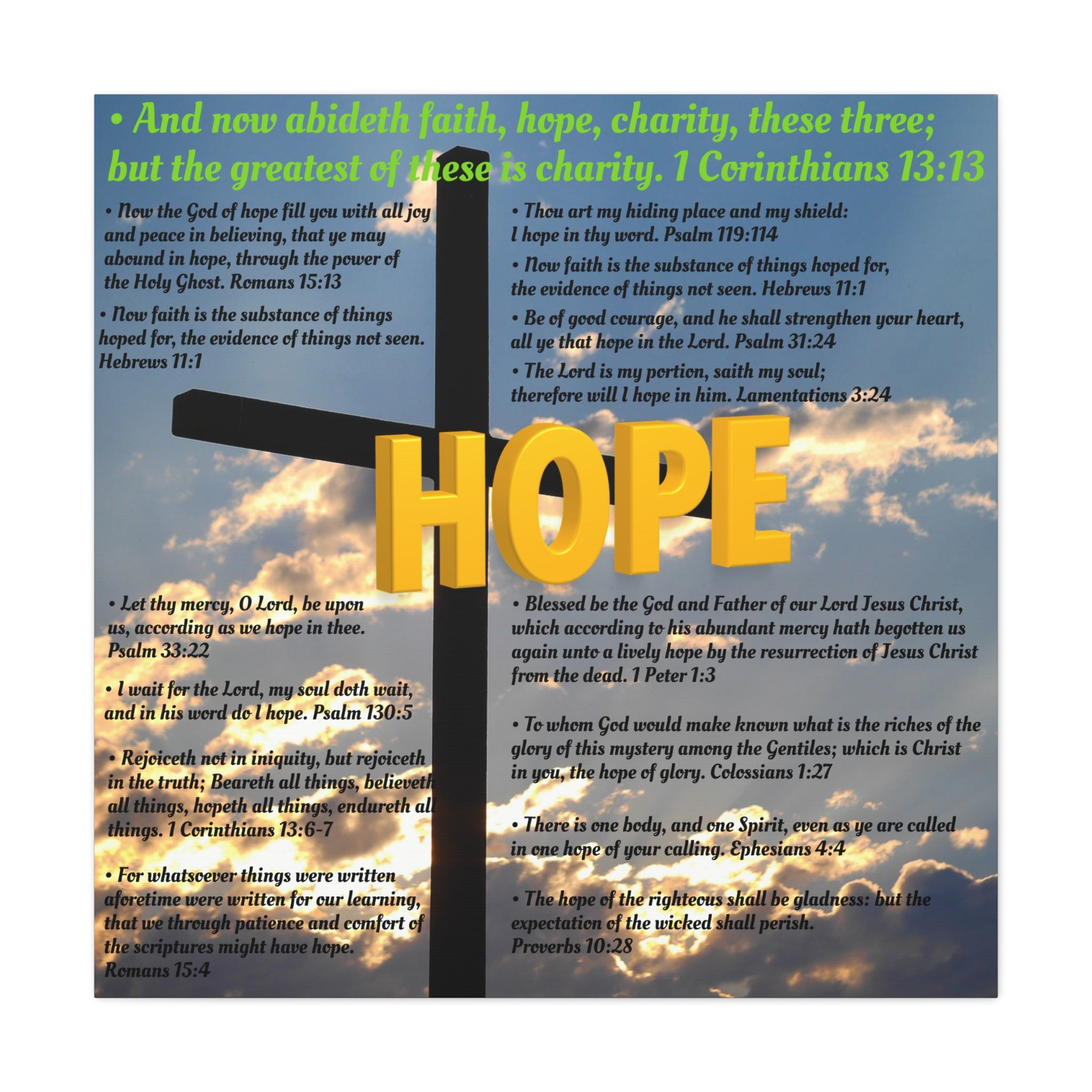 Hope Set 2 of 3 Canvas Art, Stretched Canvas Print Wall Decor, Unique Gift Idea