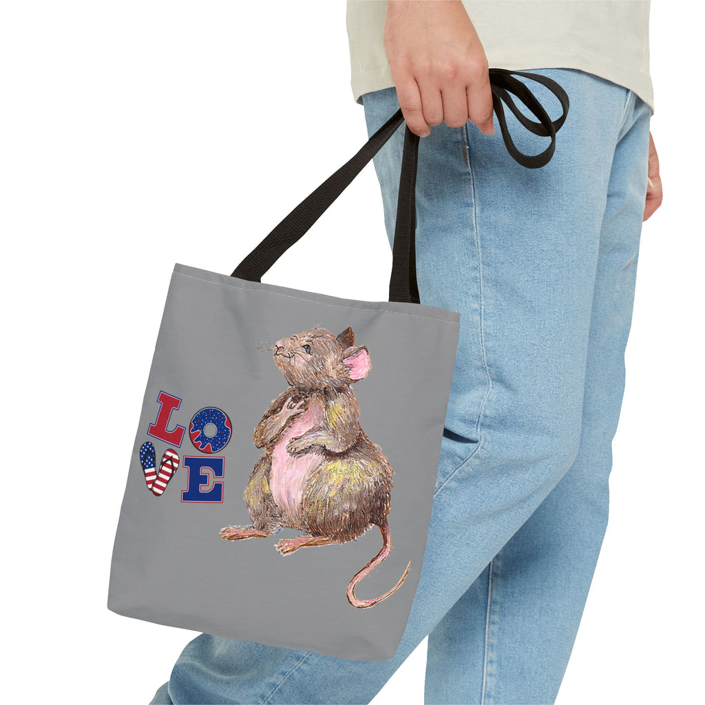 I Love You Mouse Patriotic LOVE Tote Bag | Mouse 1 | All-Over Print